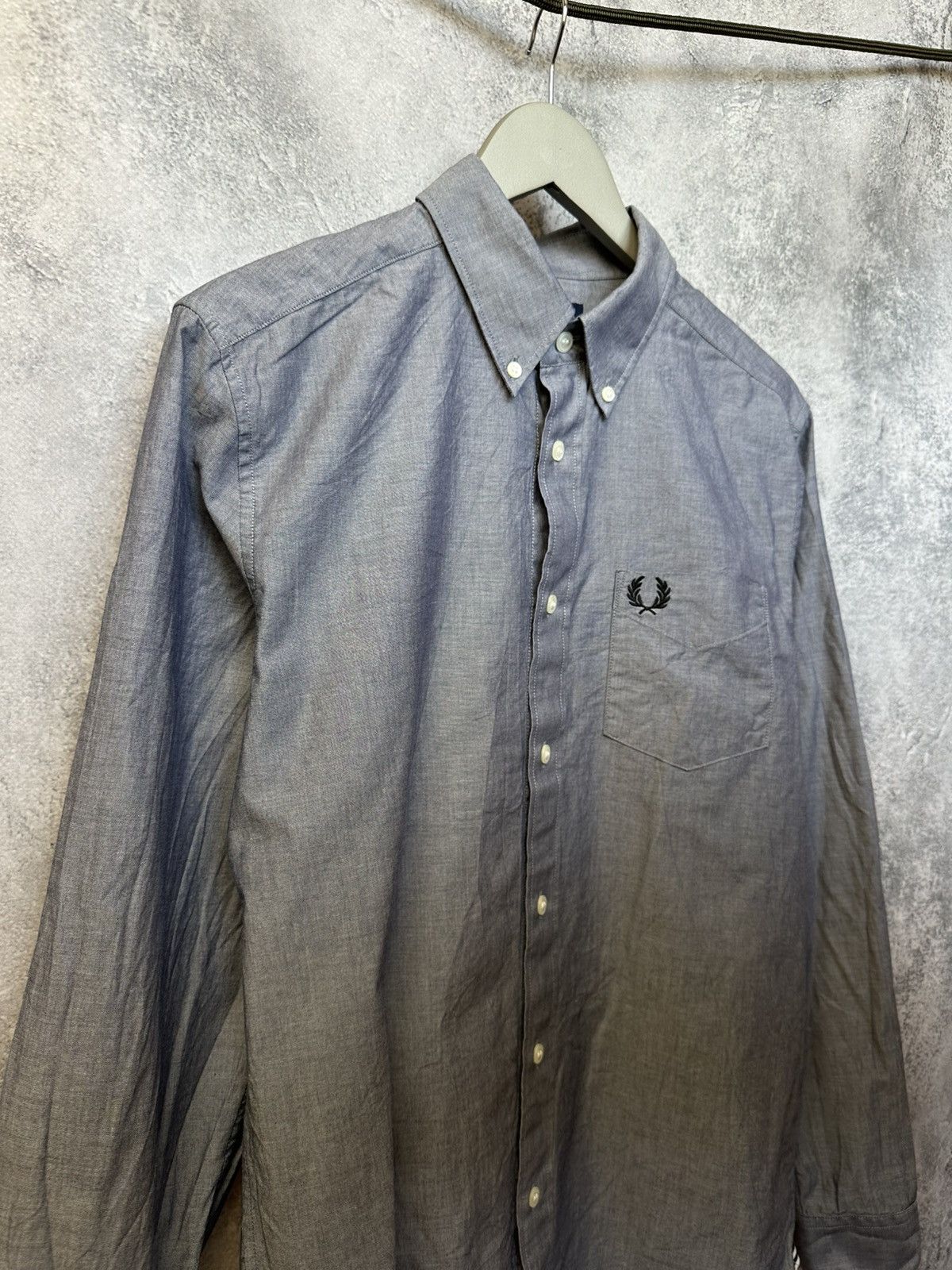 Designer × Fred Perry Fred Perry Shirt Button Up Gray Long Sleeve Oxford Pocket Size US M / EU 48-50 / 2 - 4 Thumbnail