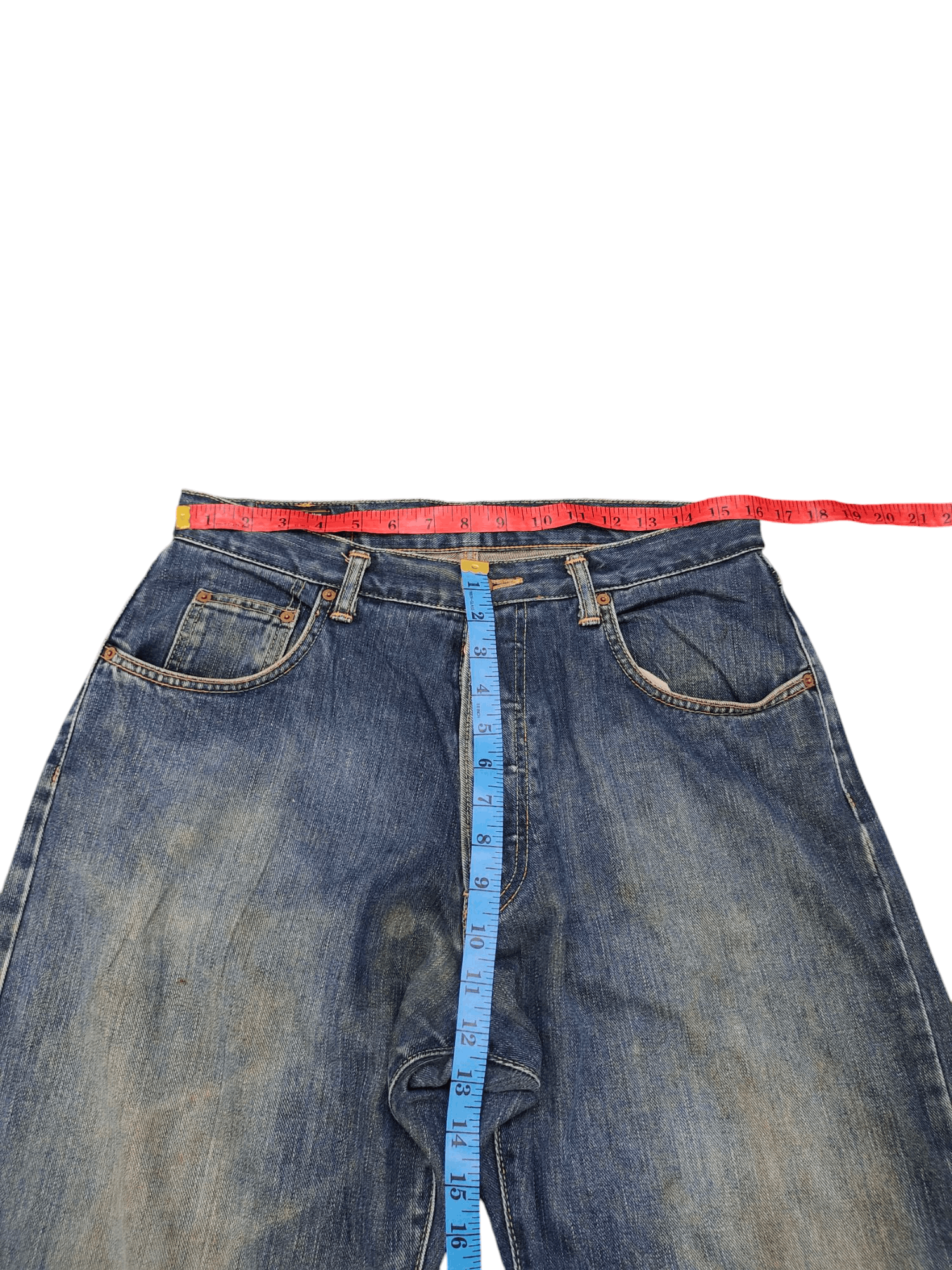 Kapital Vintage 90s Edwin Clawmark Distress Faded Denim Jeans Size US 32 / EU 48 - 15 Thumbnail
