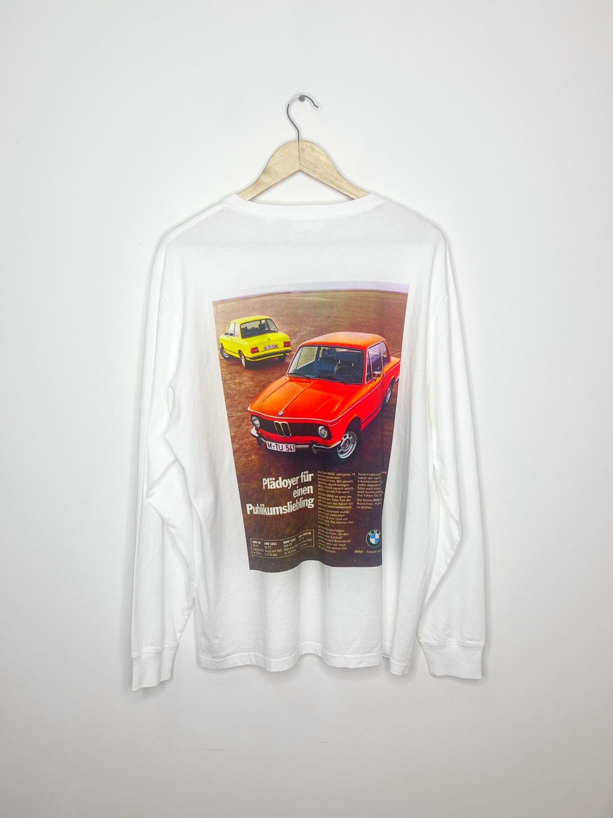image of Kith Bmw Crowd Favorite Long Sleeve Vintage Tee in White, Men's (Size Large)