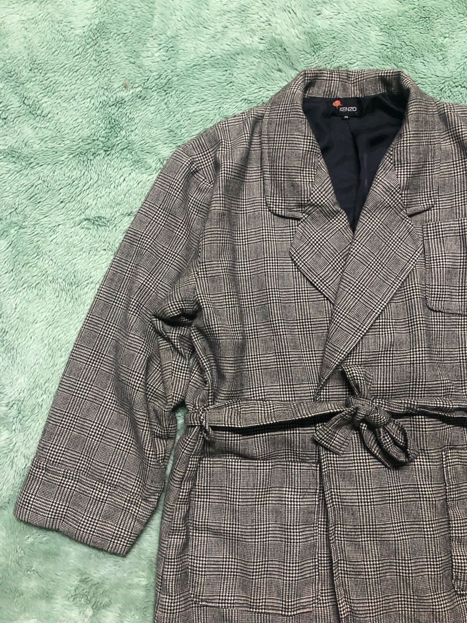 Kenzo VINTAGE KENZO PARIS WOOL ROBE TIE BELTS CHECKED LONG COAT Size US M / EU 48-50 / 2 - 6 Thumbnail