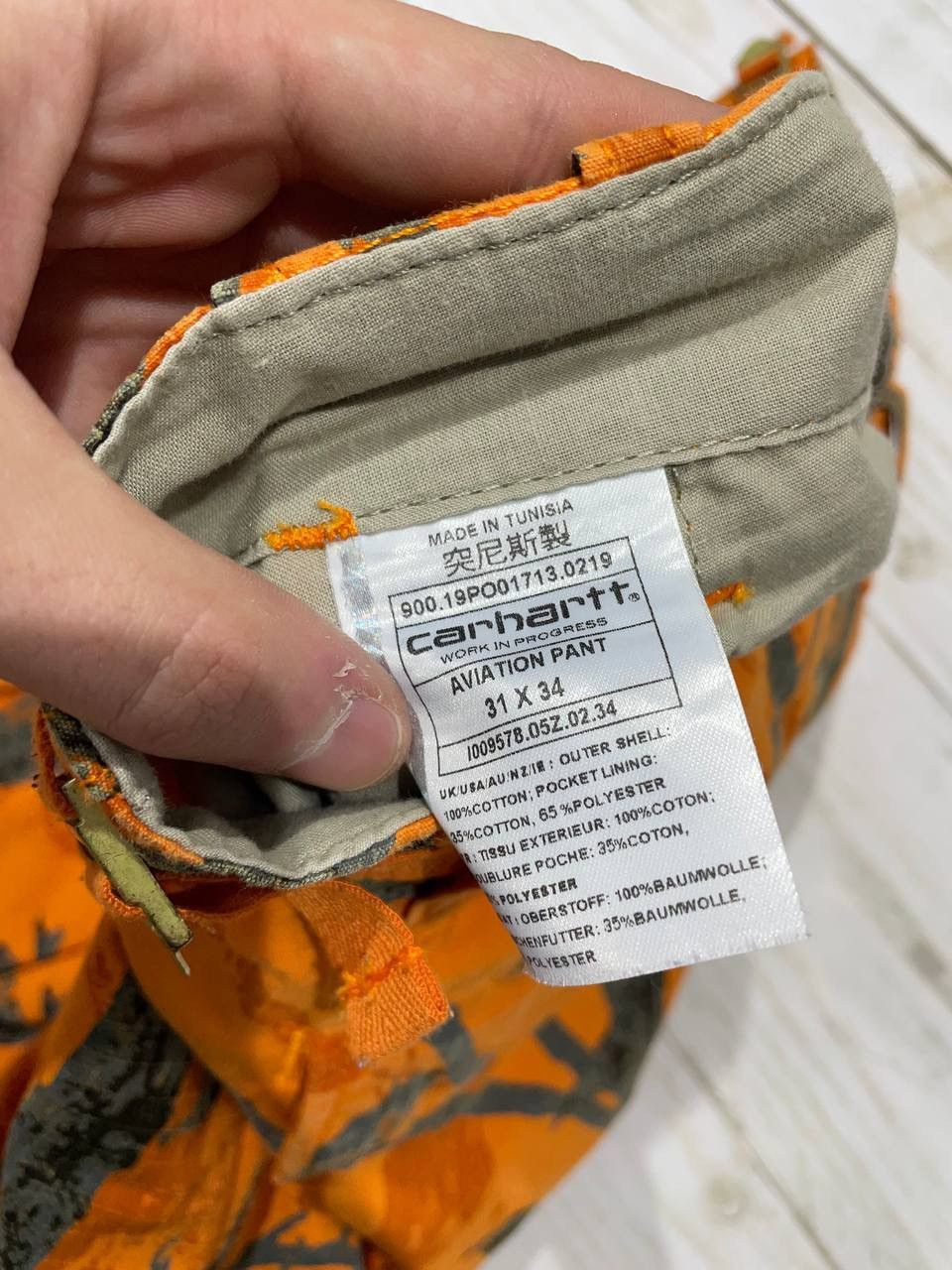 Carhartt Wip Vintage Carhartt WIP Aviation Pants Camo Tree Orange Cargo Size US 31 - 12 Thumbnail