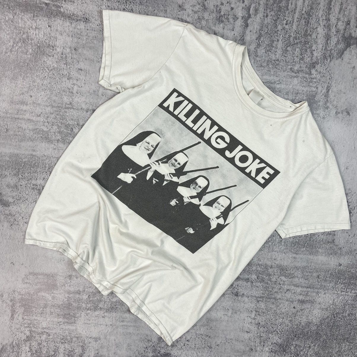 image of Band Tees x Rock Tees 00S Vintage Killing Joke Big Logo Band Heavy Metal Tee in White (Size Medium)