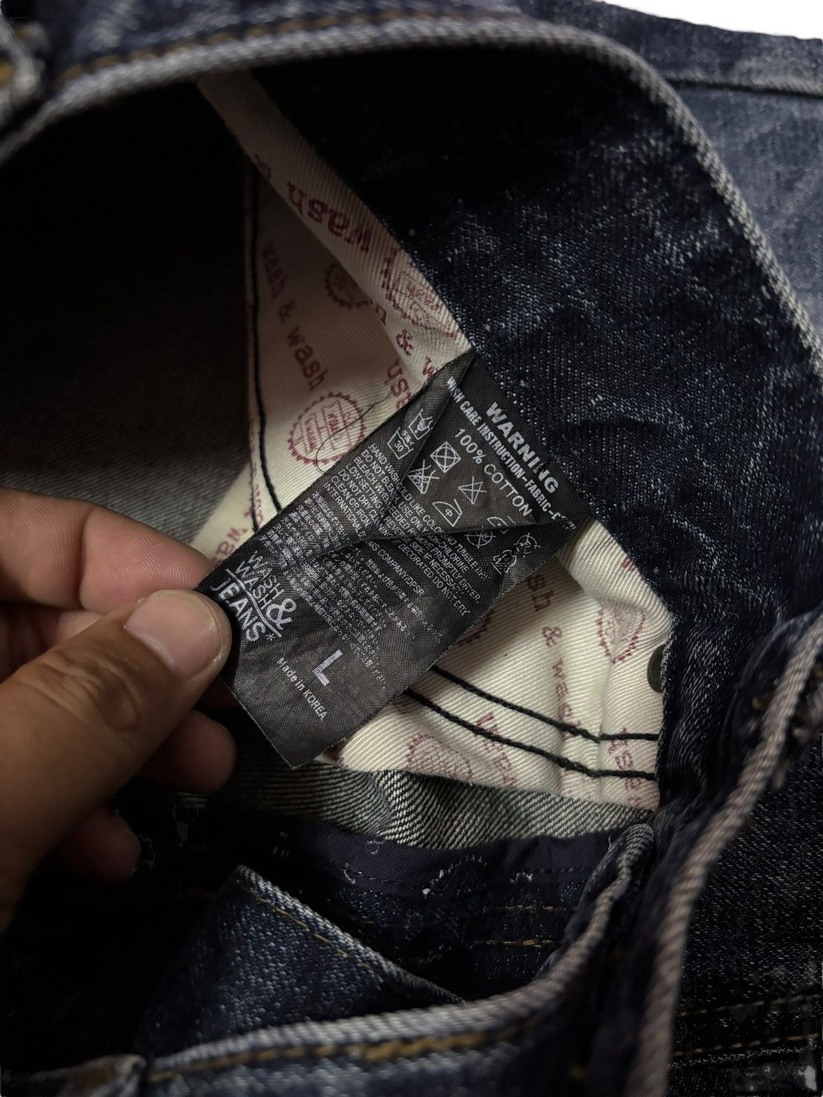 Japanese Brand Vtg WashWash Strike Faded Distressed Heavy Jeans Size US 35 - 9 Thumbnail