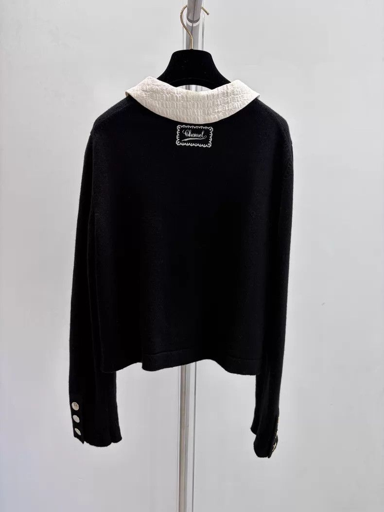 Chanel Chanel Black doll collar cardigan coat Size S / US 4 / IT 40 - 2 Thumbnail