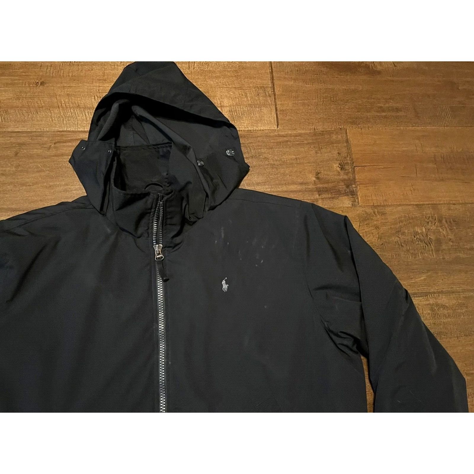 Polo Ralph Lauren VINTAGE Polo Ralph Lauren Black Hooded Fleece Lined Insulated Jacket Coat Men's XL Black Hooded Coat Mens XL Size US XL / EU 56 / 4 - 2 Thumbnail