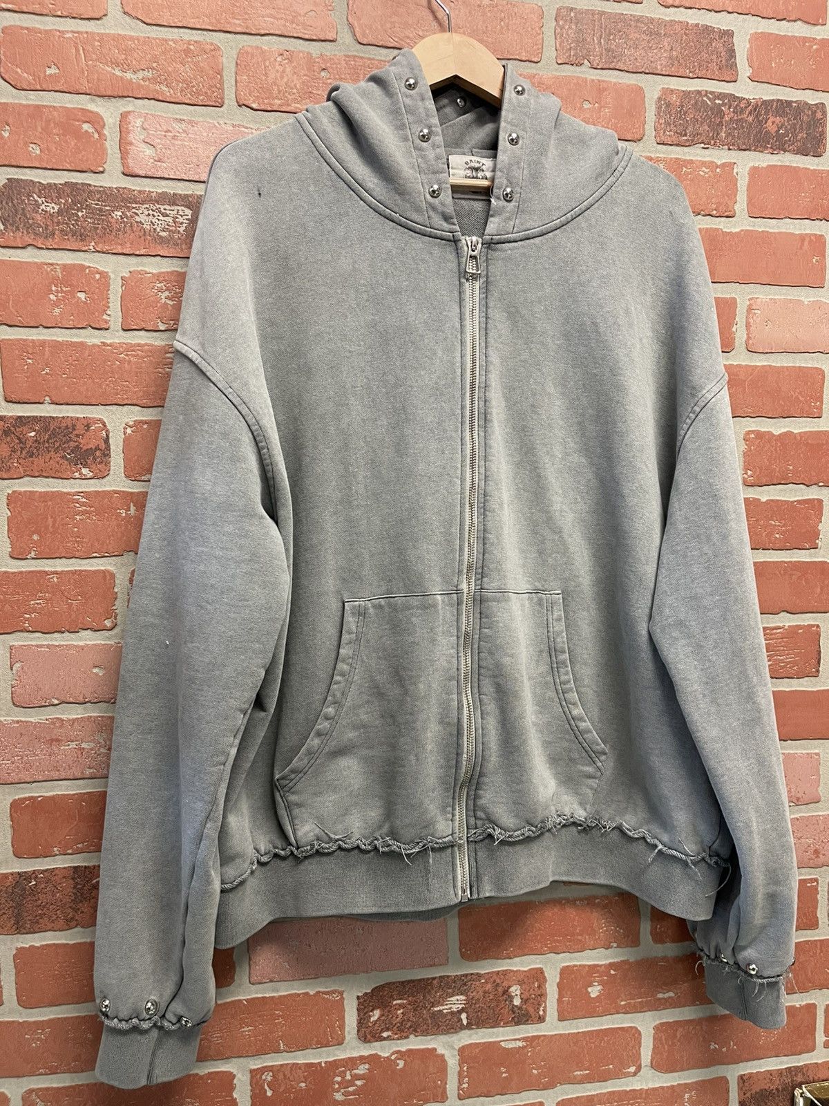 Saint Vanity Size L - Saint Vainty Zip Up Hoodie Grey Buttons Size US L / EU 52-54 / 3 - 2 Thumbnail