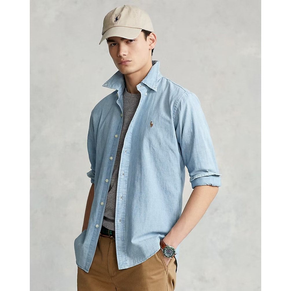 Ralph Lauren Ralph Lauren Indigo Chambray Shirt Blue Mens 3XLT XXXL Tall Size US XXL / EU 58 / 5 - 8 Thumbnail
