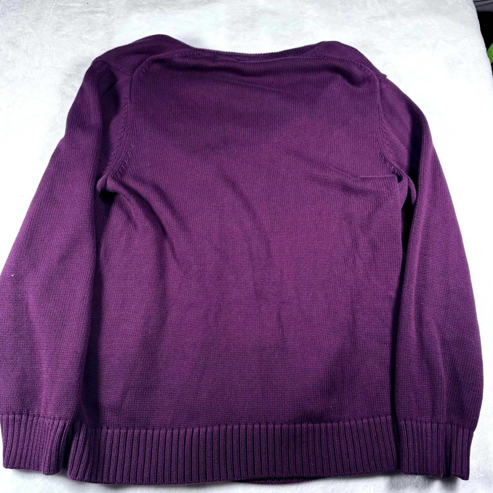 Vintage VINTAGE L.L.Bean Cardigan Sweater Womens XL Purple Button Front Pockets Size XL / US 12-14 / IT 48-50 - 6 Thumbnail
