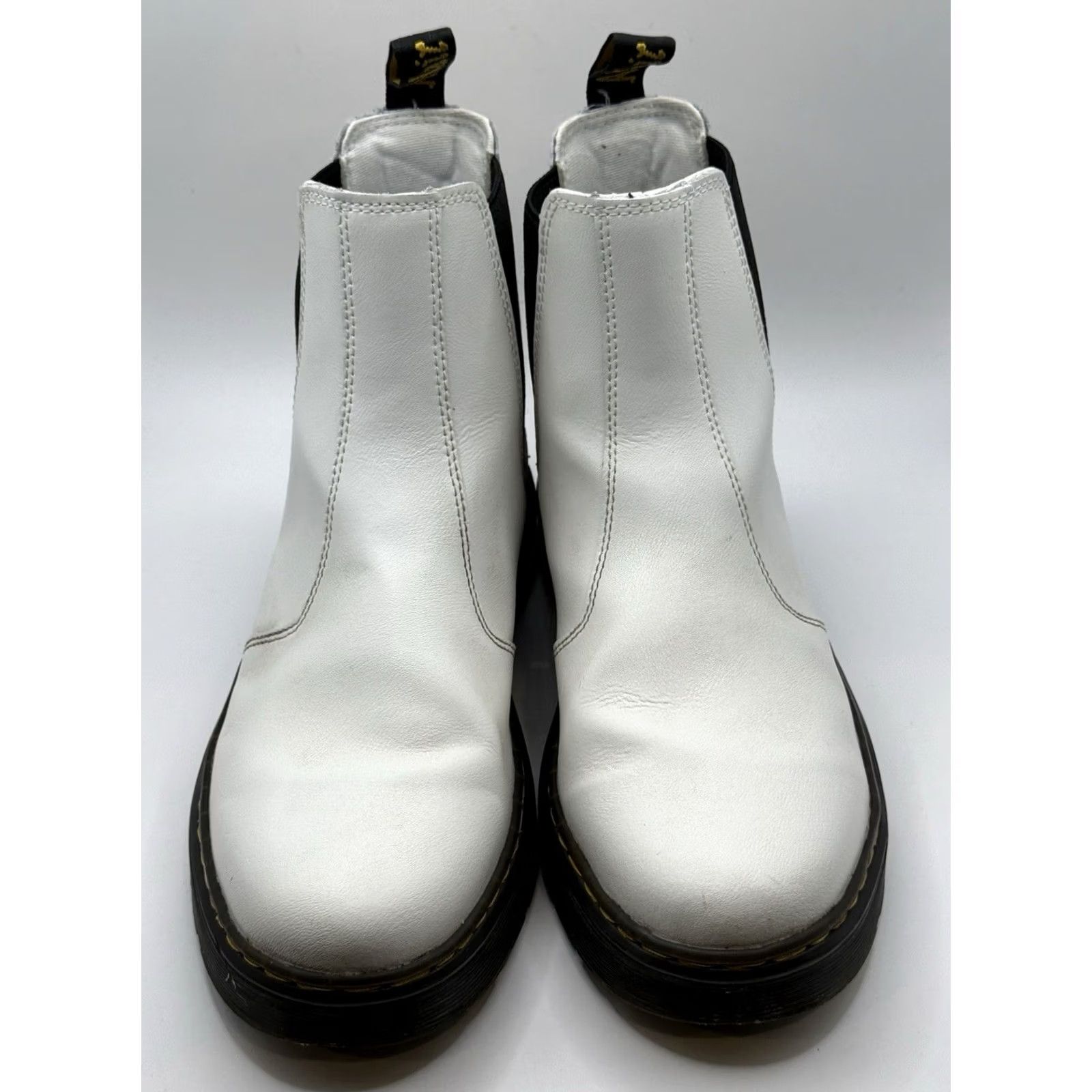 Dr. Martens Dr Martens Dorrian Chelsea White Leather Women’s Boot Sz 8 M Ladies Boots Casual, Workwear, 90s Punk Grunge Style, Ankle, Leather, White, 8 M Size US 8 / IT 38 - 2 Thumbnail