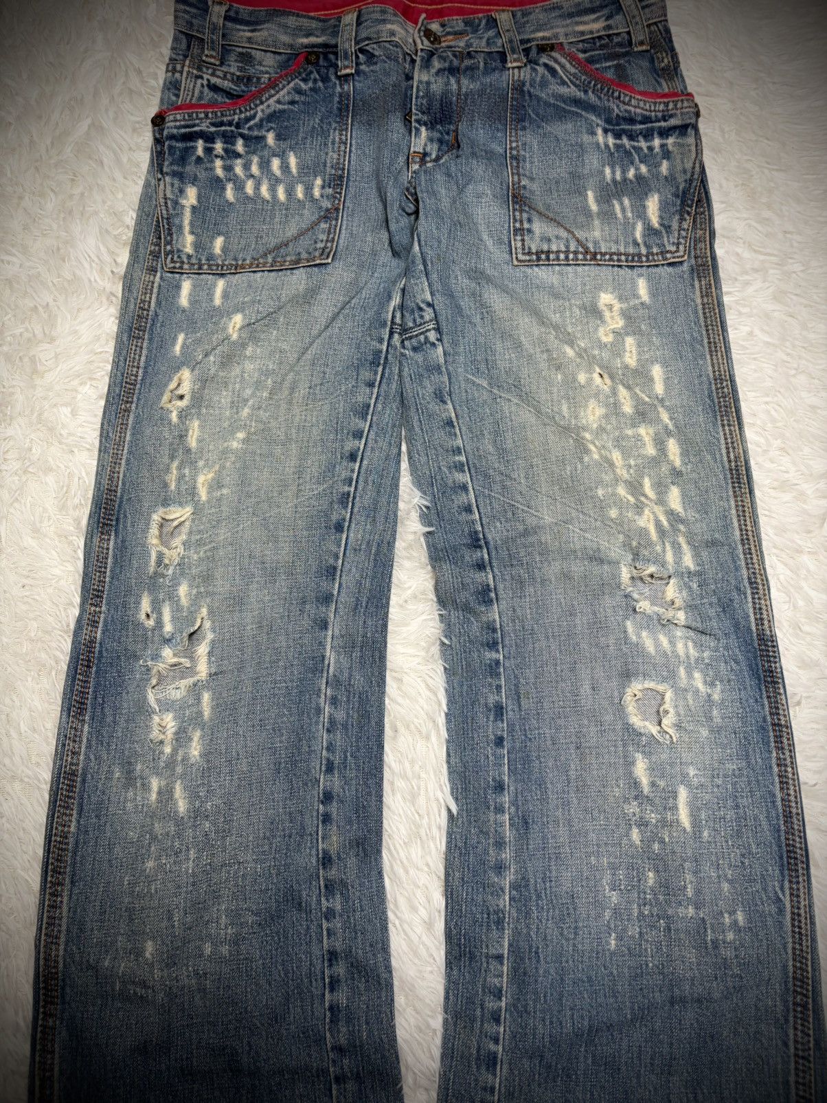 Japanese Brand Semantic Design Clawmark flared jeans Size US 31 - 2 Thumbnail