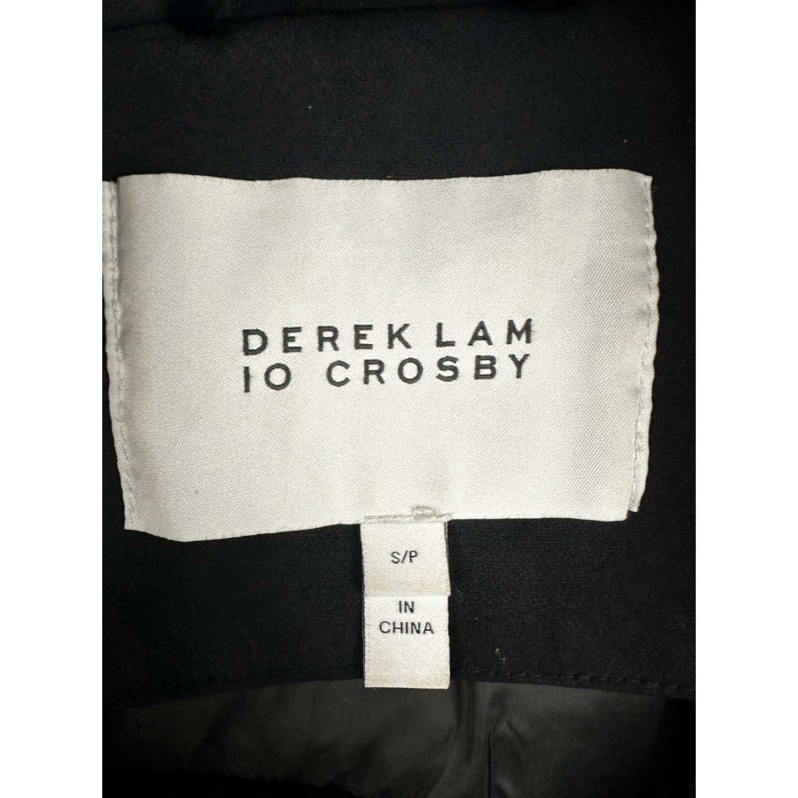 Vintage Derek Lam 10 Crosby Jacket Womens Small Black Faux Fur Hood Long Zip Coat Size S / US 4 / IT 40 - 2 Thumbnail