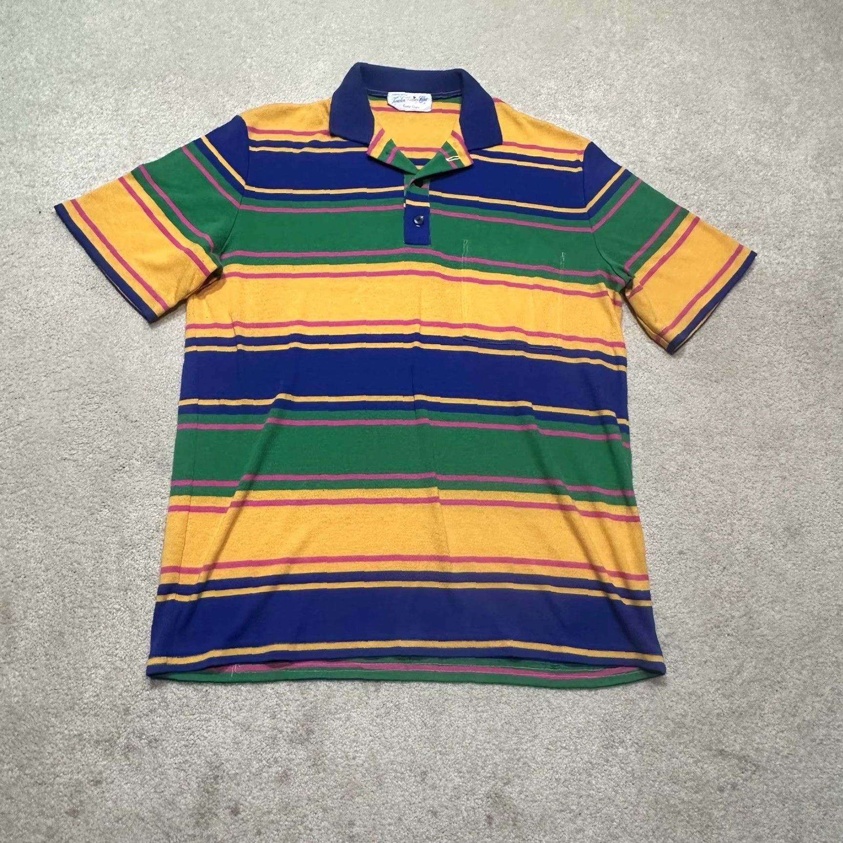 Vintage VINTAGE 80s Greta Cagle Tender Loving Care Polo Shirt Womens XL Striped Blue Cotton Blend Polyester Casual Short Sleeve Size XL / US 12-14 / IT 48-50 - 2 Thumbnail