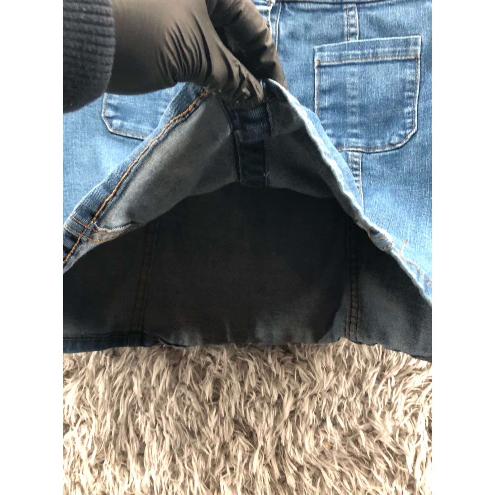 Vintage Alya A-Line Skirt Womens Size S Midi Front Button Blue Denim Slit Logo Solid Midi Length Casual Party/Cocktail City Womens Size 28" / US 6 / IT 42 - 4 Thumbnail
