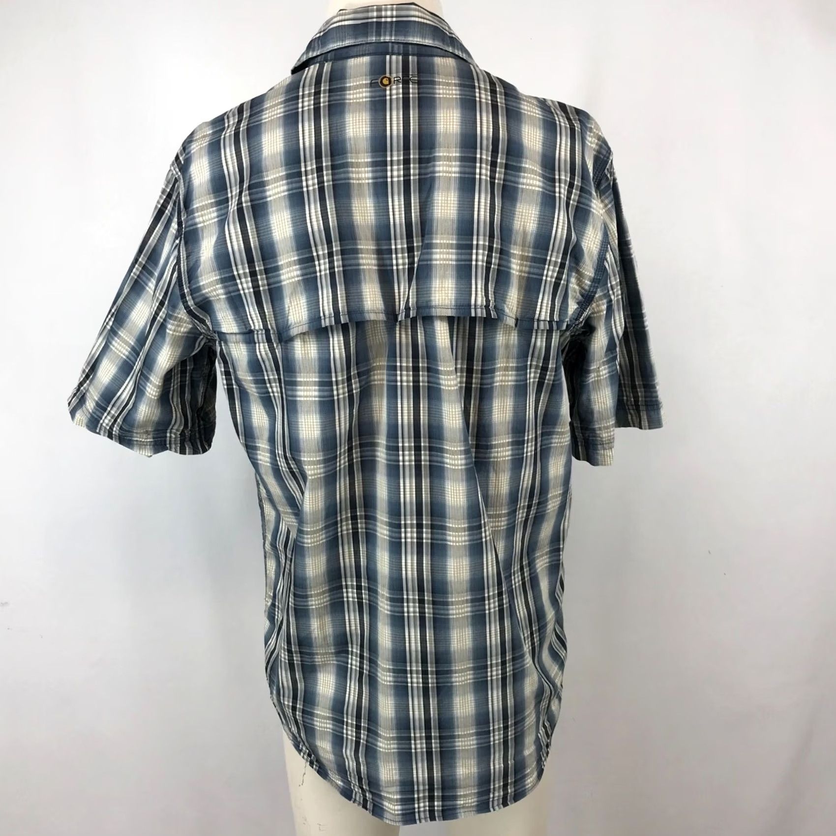 Carhartt CARHARTT Mens Medium Blue Plaid Short Sleeve Button Up Collared Shirt Size US M / EU 48-50 / 2 - 5 Thumbnail