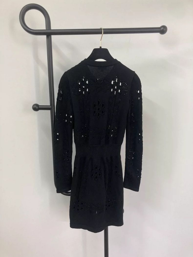 Chanel Chanel Black hollow knitted dress Size XXS / US 00 / IT 34 - 2 Thumbnail