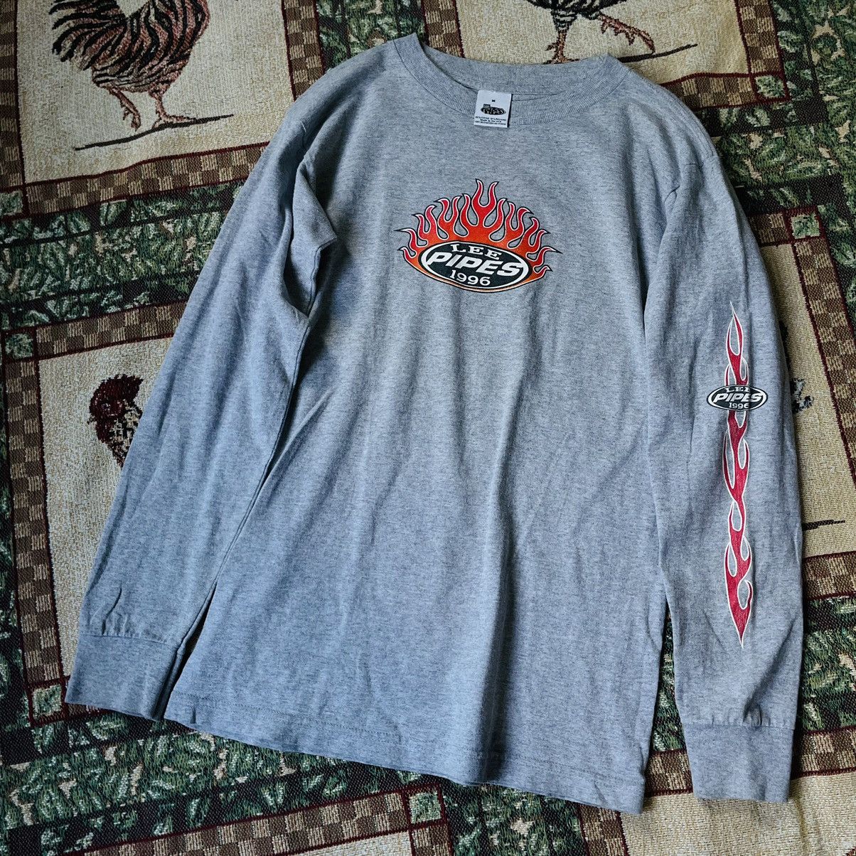 Lee × Vintage 90's Lee Pipes Flame Long Sleeve Size US M / EU 48-50 / 2 - 4 Thumbnail