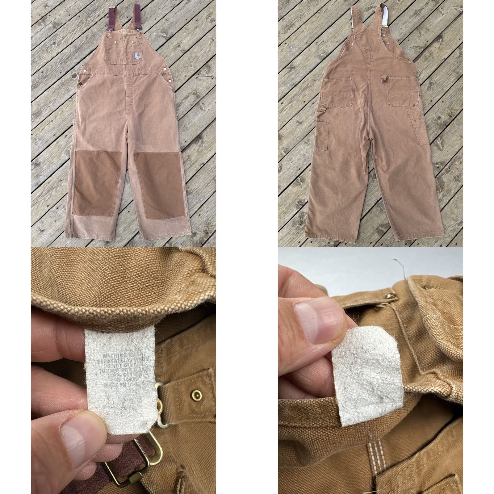Carhartt VINTAGE Carhartt Union Made Double Knee Overalls USA Distressed Faded Workwear Brown 46 Mens Size US 30 / EU 46 - 11 Thumbnail