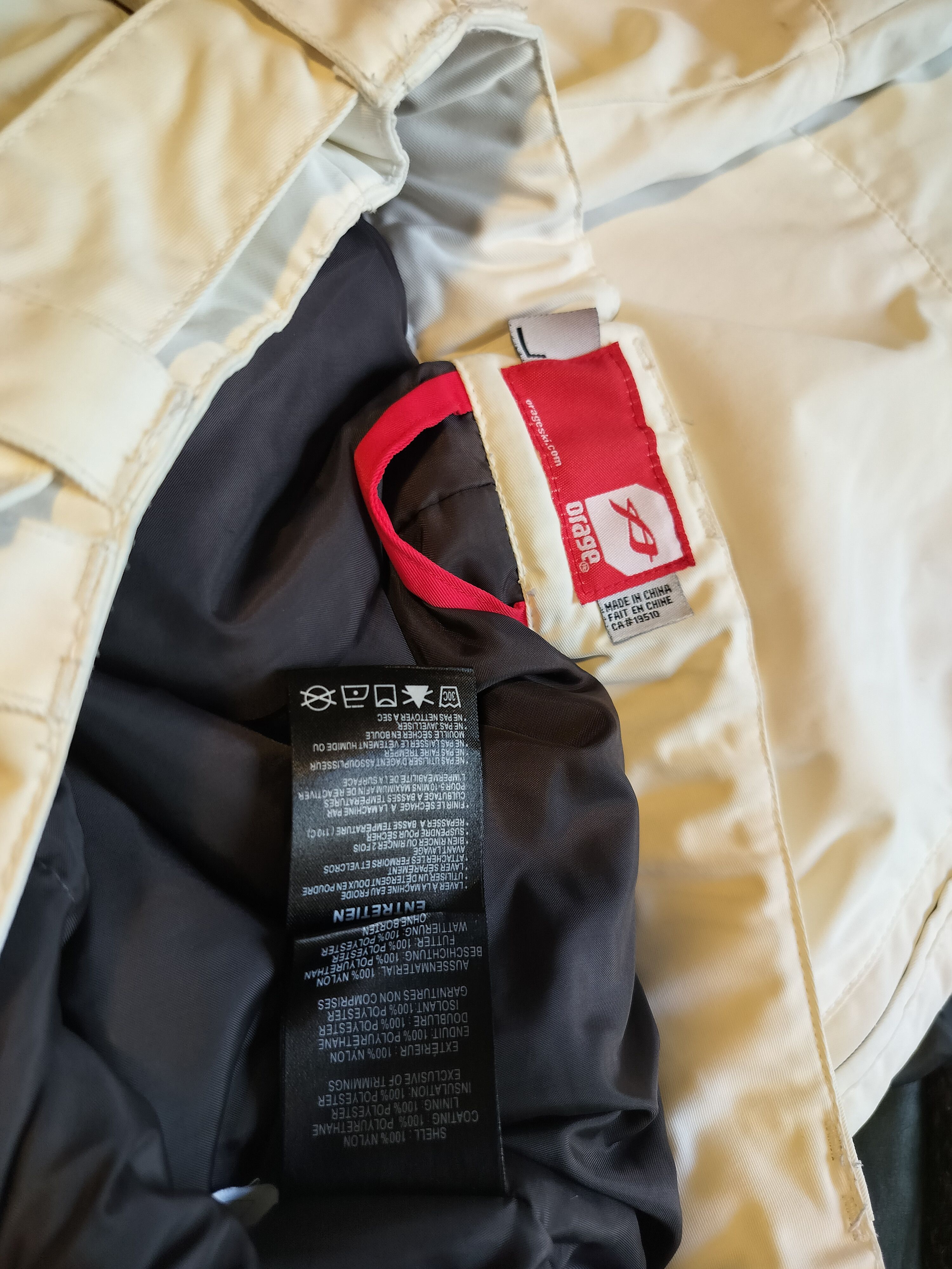 Orage Women's White Snow Pants by Orage, Size L, Adjustable Waist Size 28" / US 6 / IT 42 - 7 Thumbnail