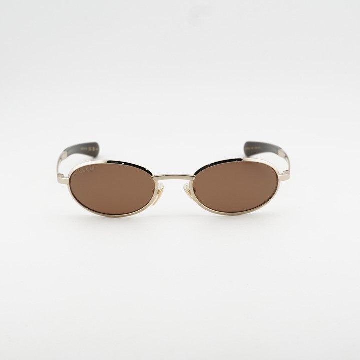Gucci Gucci GG1942S 003 Women Sunglasses Gold Oval Frame, Brown Size ONE SIZE - 2 Thumbnail