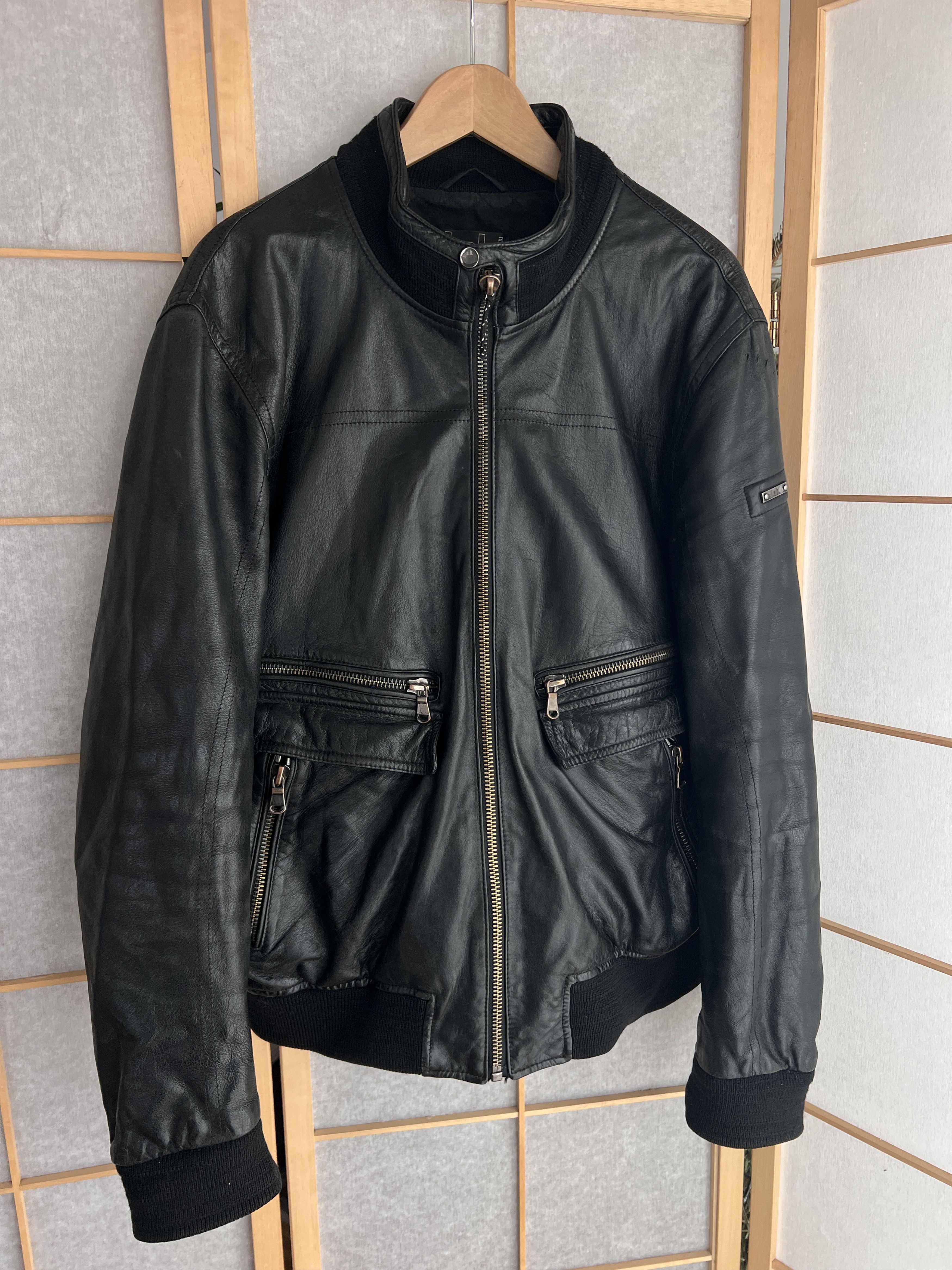 If Six Was Nine Vintage 2000s leather bomber jacket baggy boxy y2k japanese Size US L / EU 52-54 / 3 - 8 Thumbnail