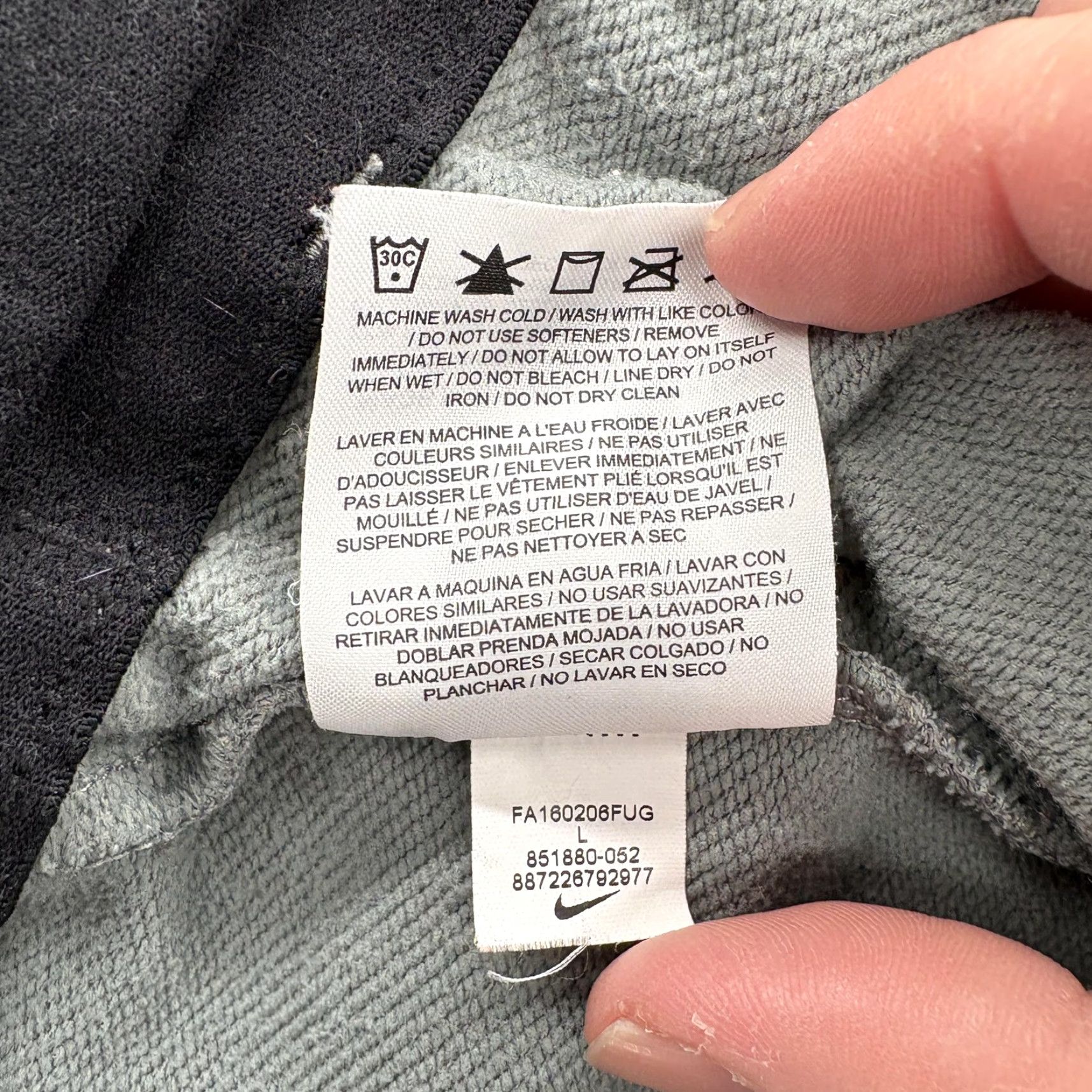 Nike Nike Dri-Fit Pants Mens Large Gray Joggers Athletic Training Zip Hem Running Gym Size US 33 - 7 Thumbnail