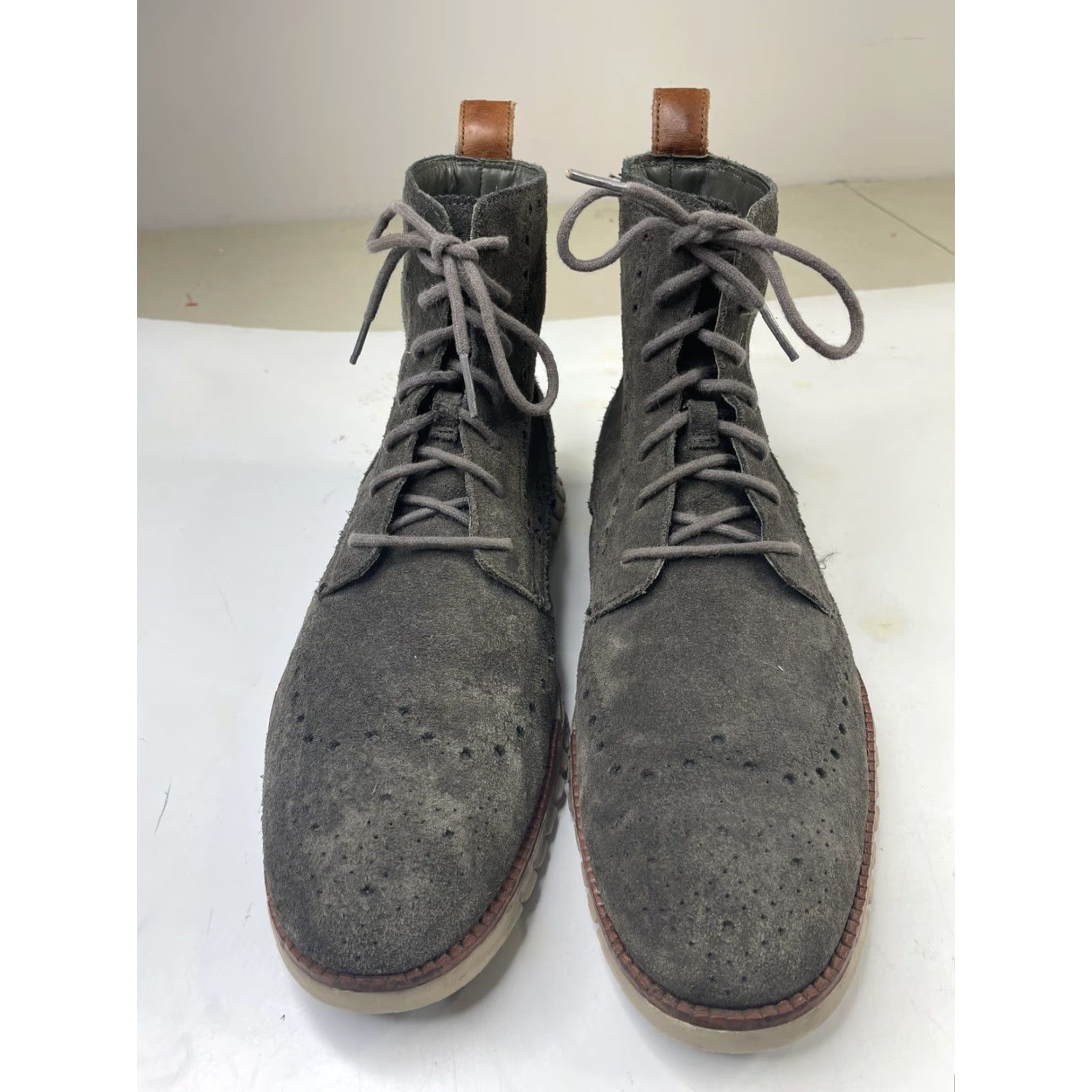 Cole Haan VINTAGE Cole Haan Zerogrand Boots Wingtip Suede Leather Gray Leather 10.5 M Mens Size US 11 / EU 44 - 5 Thumbnail