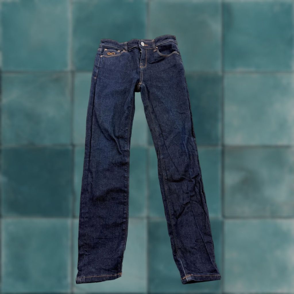 Denime VINTAGE Plac Jeans Womens 27x26 Blue Raw Stretch Denim Cropped Ankle Crop Skinny"} Size 27" / US 4 / IT 40 - 1 Thumbnail