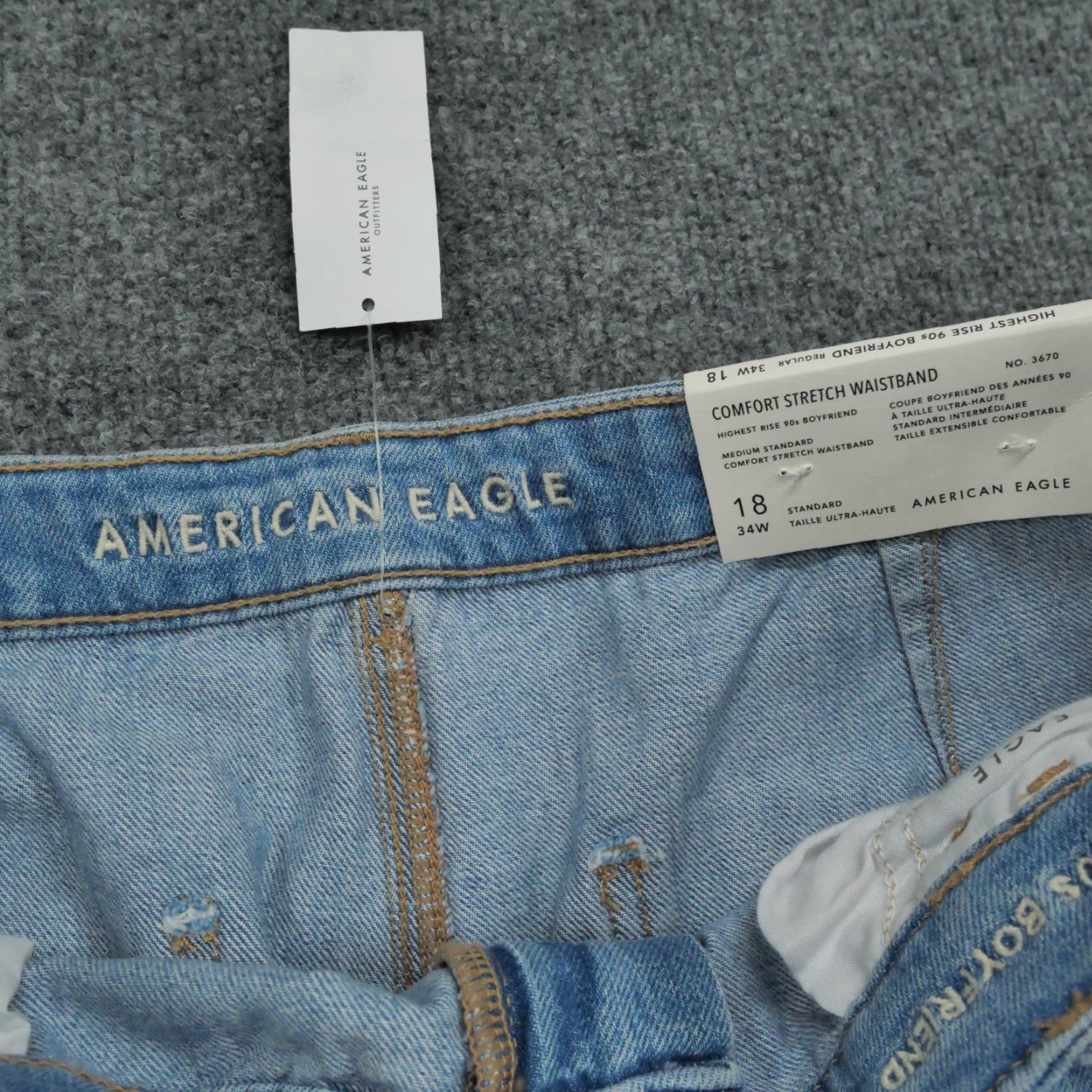 American Eagle Outfitters VINTAGE American Eagle Outfitters Jeans Women's 18 Blue Denim High Rise Boyfriend 90s Distressed 5-Pocket Design Jeans Womens Size 24" / US 00 / IT 34 - 4 Thumbnail