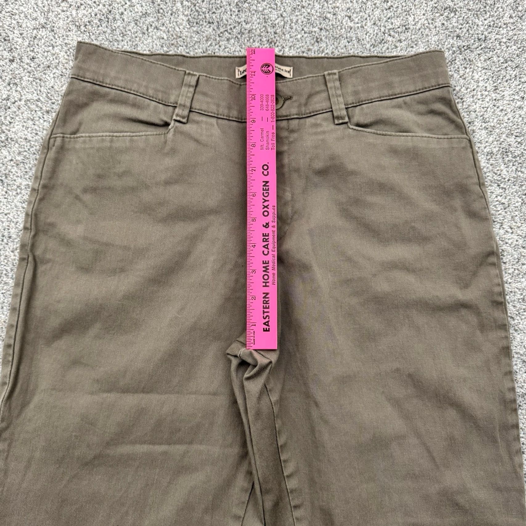 Lee VINTAGE Lee Pants Womens Size 8 Long Relaxed Straight Leg Chino Casual 98% Cotton Pockets Stretch Beige Womens Size 30" / US 8 / IT 44 - 5 Thumbnail