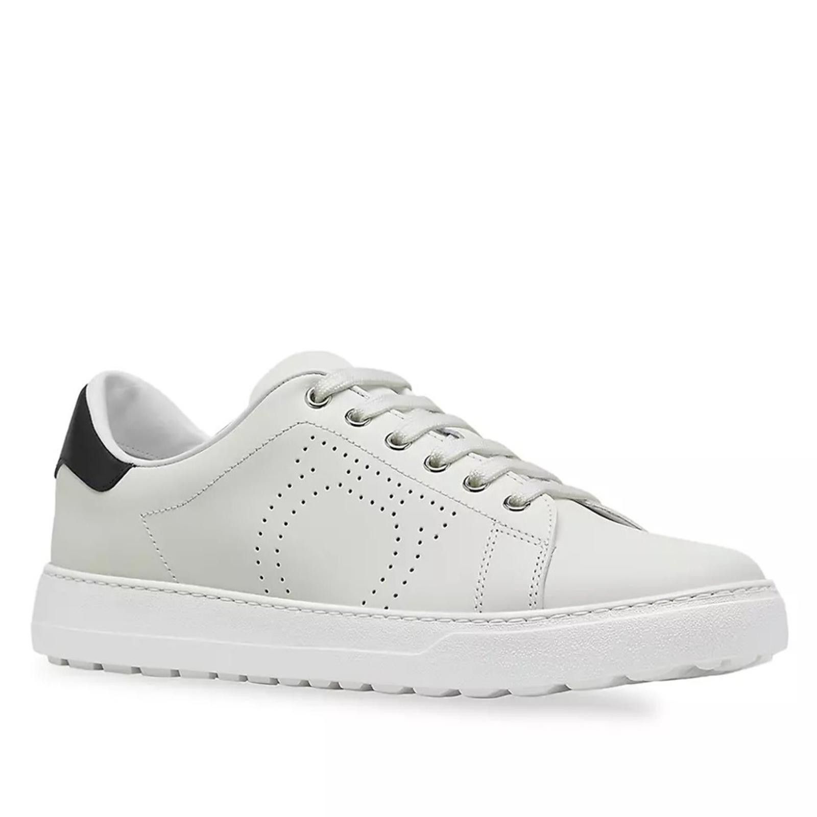 Salvatore Ferragamo Ferragamo Pierre Low Top In White Calf Leather, Size 41 Shoes, Men's