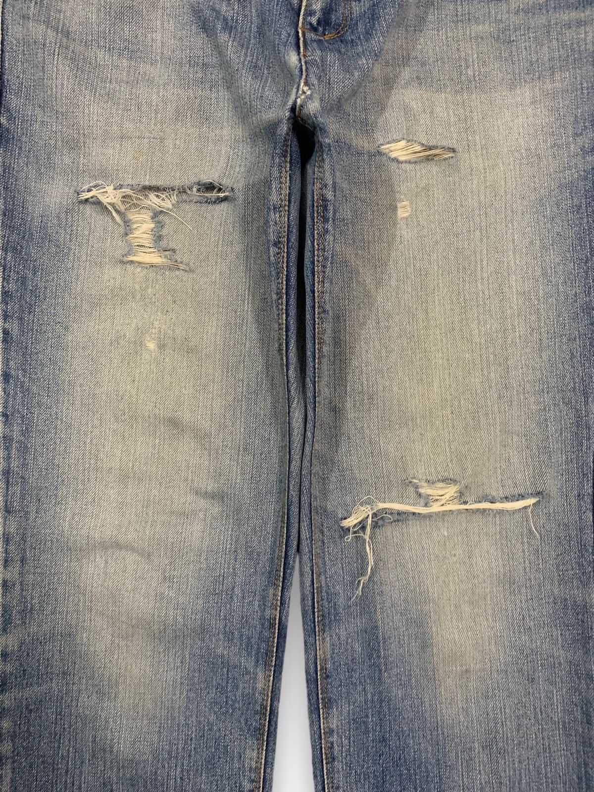 Morgan Homme Vintage Morgan Homme Selvedge Blue Washed Distressed Jeans Size US 30 / EU 46 - 7 Thumbnail