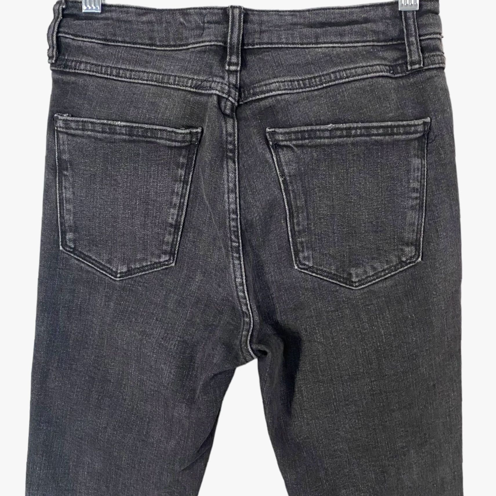 Zara Zara High Waist Skinny Jeans Womens 4 Black Dark Wash Faded Denim Raw Hem Jeans Size 27" / US 4 / IT 40 - 6 Thumbnail