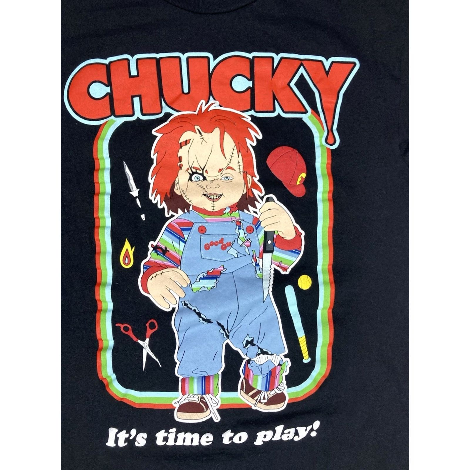 Vintage Chucky T-Shirt Women Small Black Short Sleeve Crew Neck Pullover Casual Halloween Movie Size S / US 4 / IT 40 - 2 Thumbnail