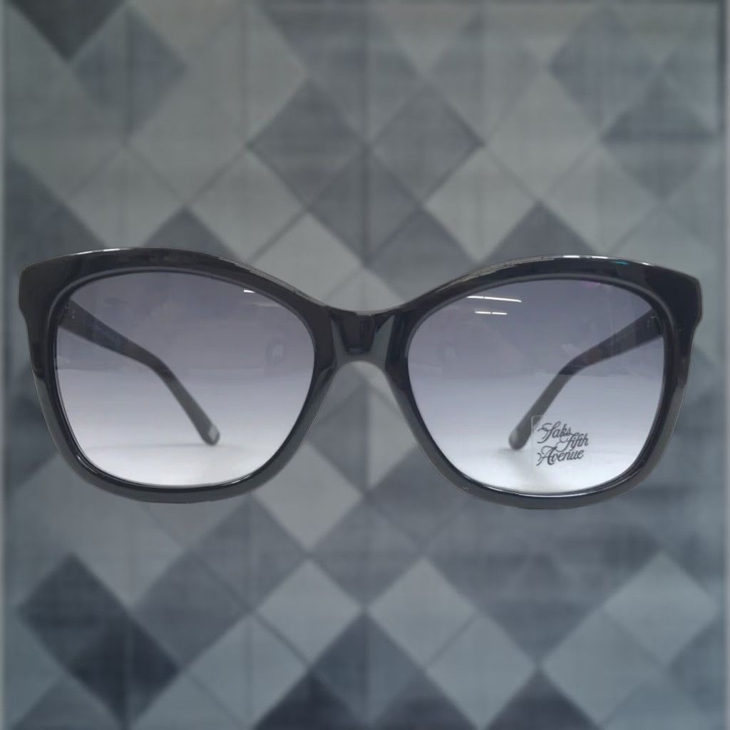 VINTAGE Saks Fifth Avenue Women's Cat Eye Sunglasses Black Frames