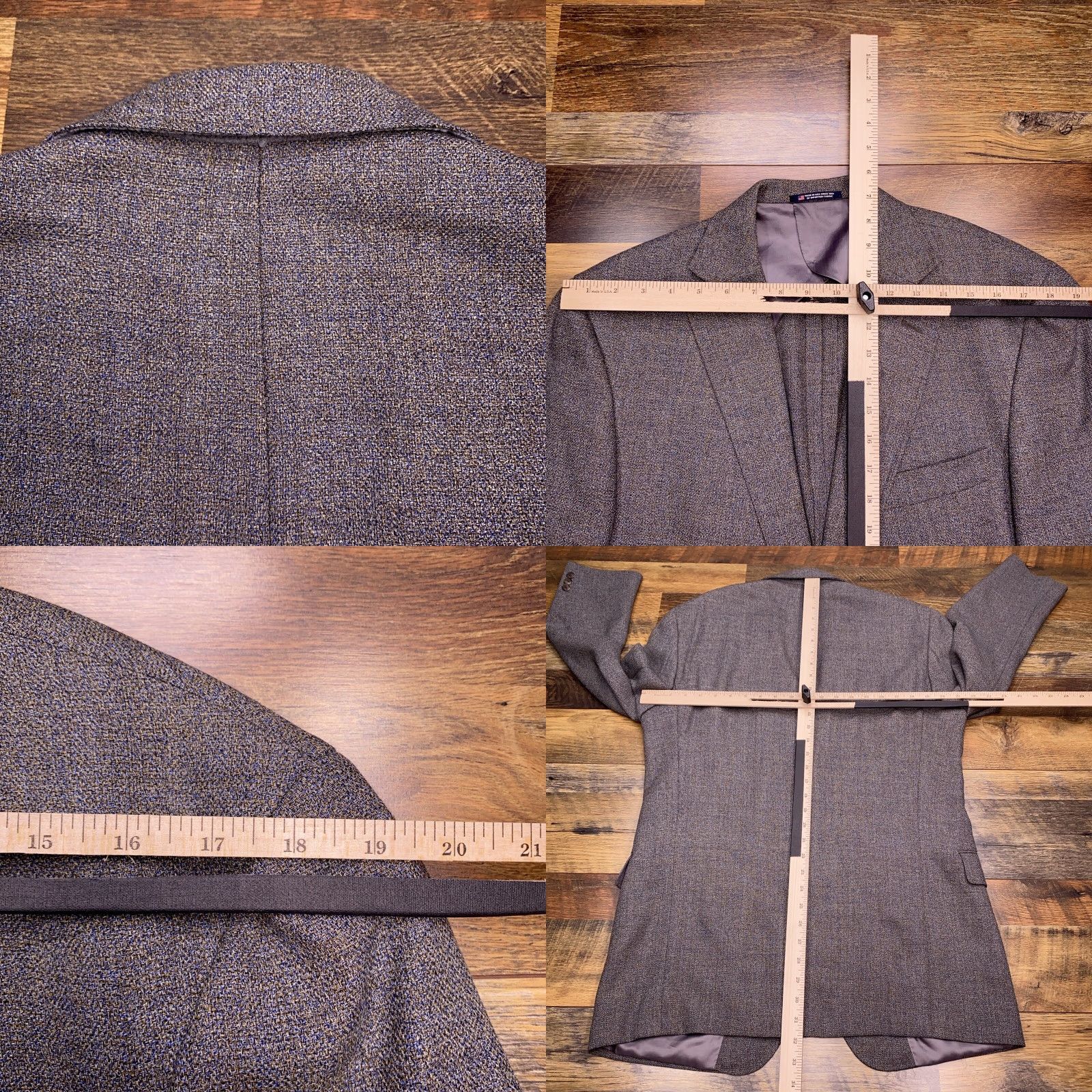 Hart Schaffner Marx Hart Schaffner Marx Sport Coat Gray Wool Blazer 41 Long USA Regular Classic Two-Button Single-Breasted Notch Lapel Mens Jacket Size 42R - 8 Thumbnail