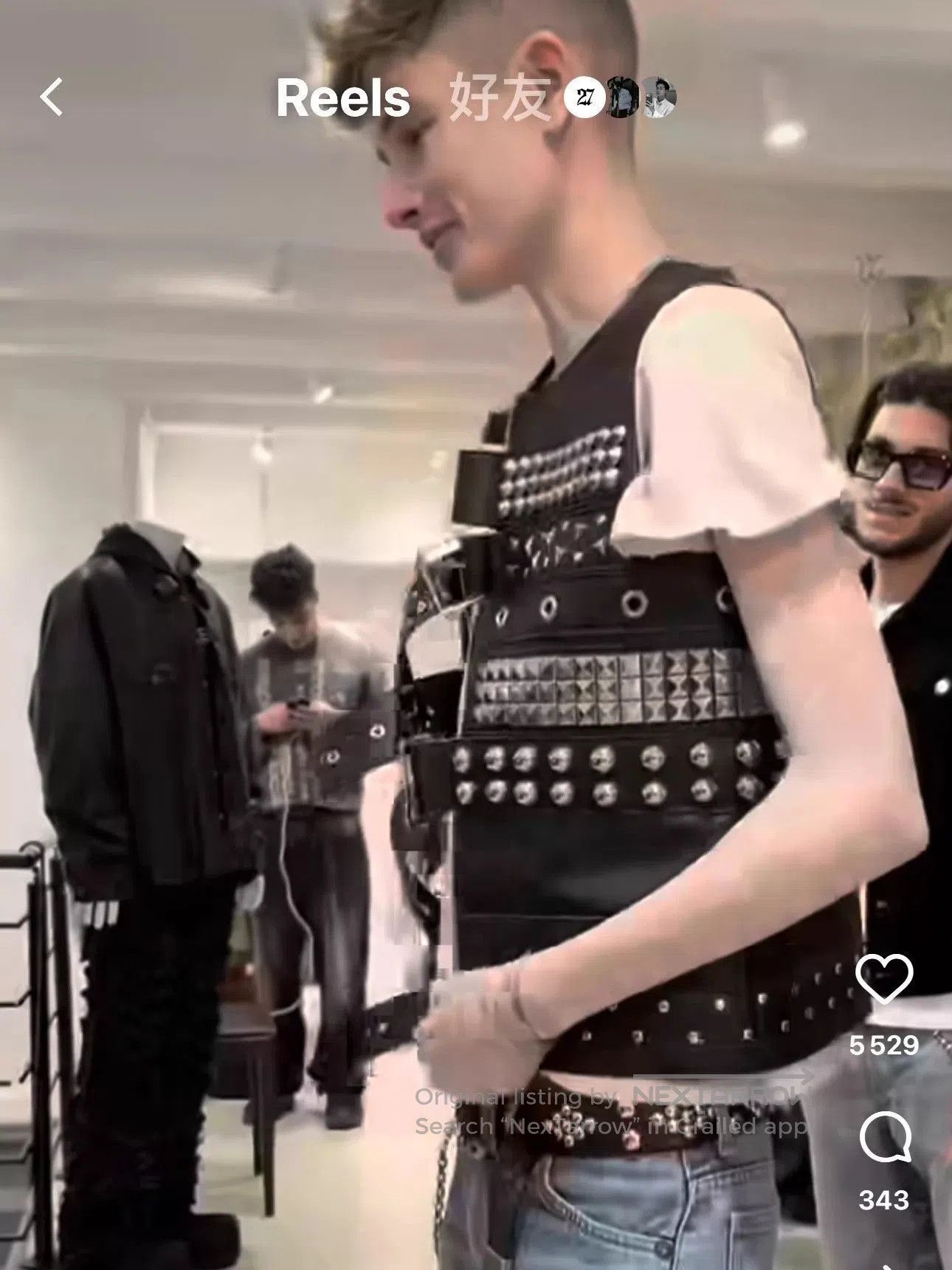 Junya Watanabe Black Studded Leather Vest with Buckle Detail. Size US S / EU 44-46 / 1 - 9 Thumbnail