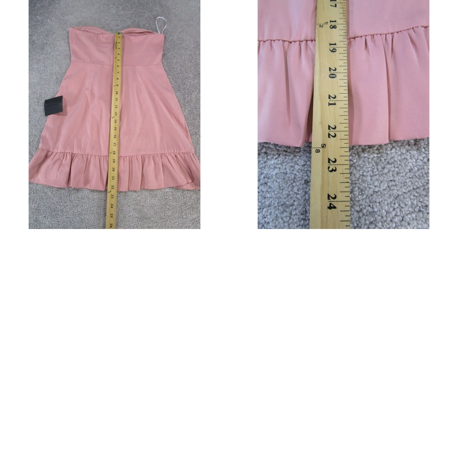 Lulus VINTAGE Lulus Skirt Women S Pink Ruffle Short Solid Polyester Pencil Style Womens - 90s-? Size 28" / US 6 / IT 42 - 8 Thumbnail