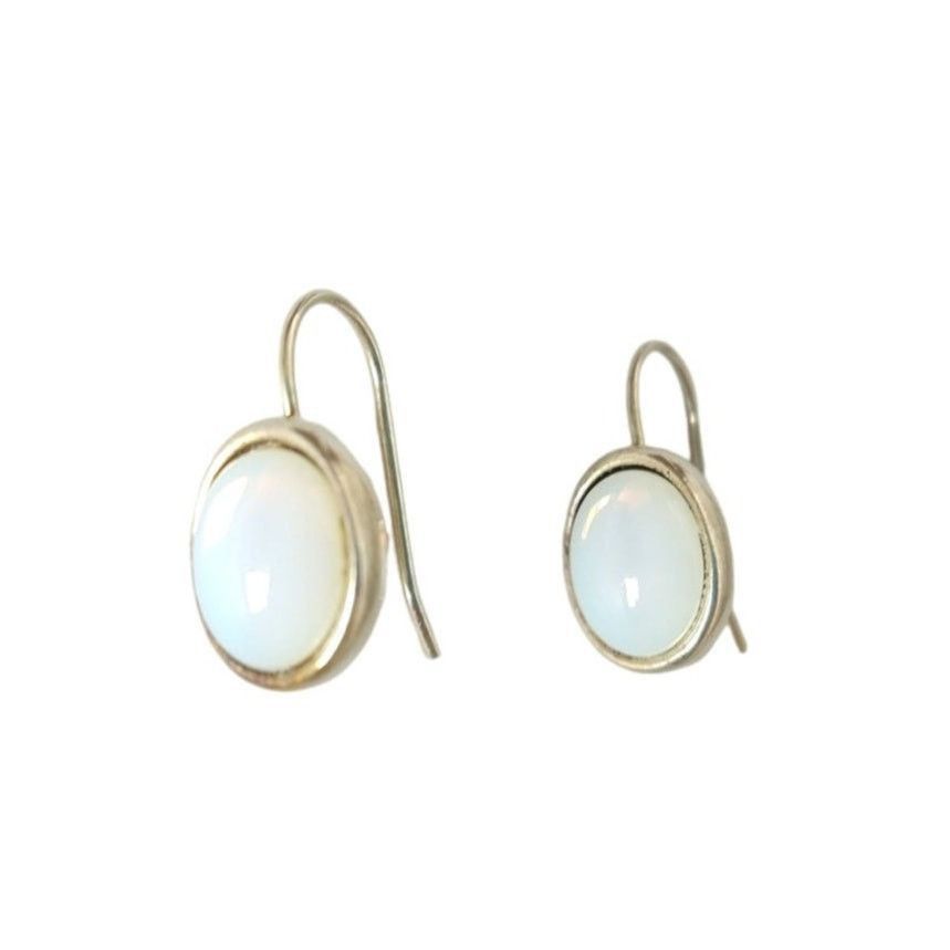 The Unbranded Brand Moonstone Dangle Earrings Yellow Gold On Sterling Silver Size ONE SIZE - 2 Thumbnail