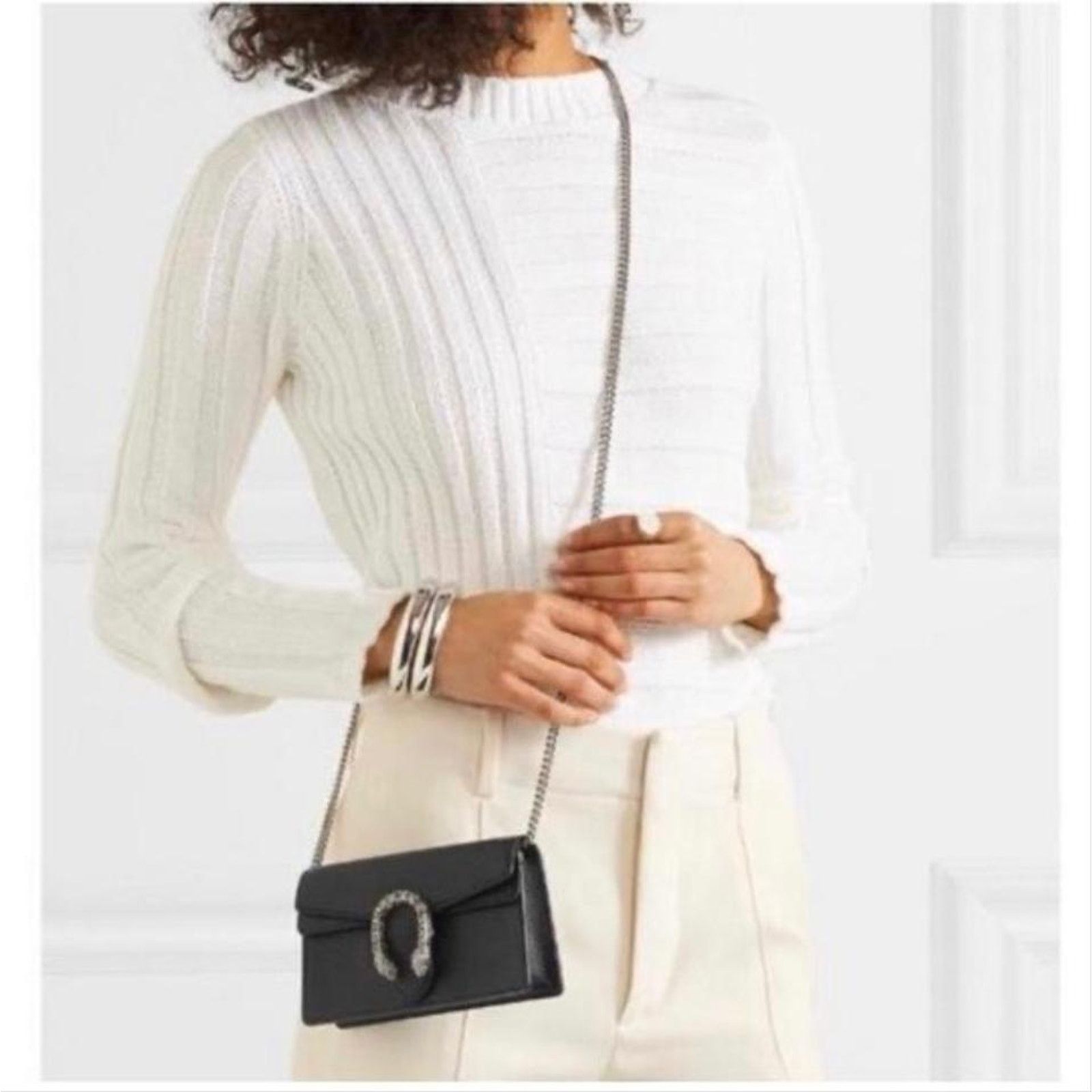 Gucci Dionysus super mini crystal embellished leather bag Size ONE SIZE - 2 Thumbnail