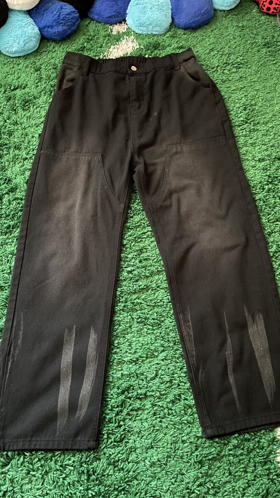 Vintage Carpenter style black denim jeans baggy flare Size US 32 / EU 48 - 1 Thumbnail