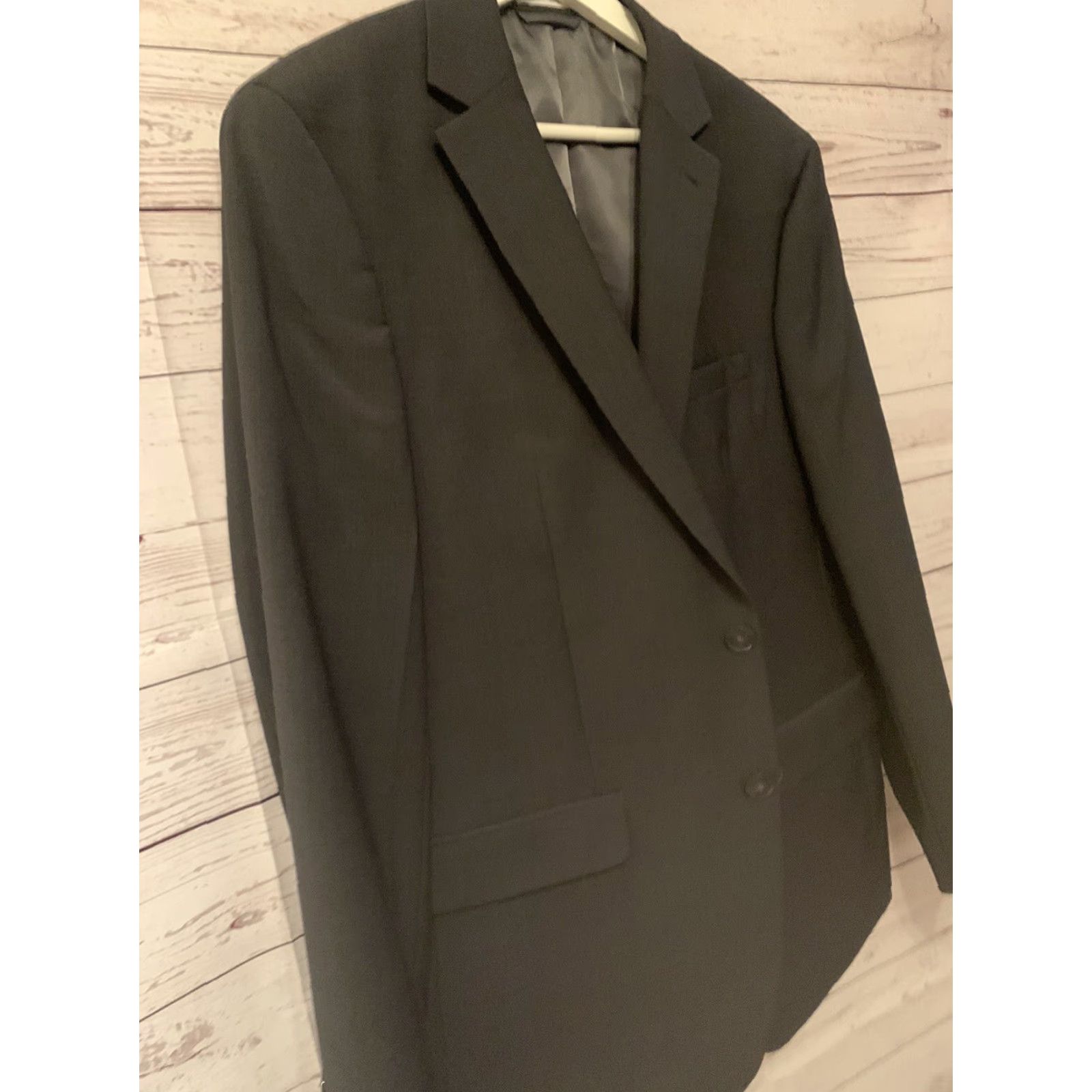 Bar III Bar III Blazer Jacket Mens Slim Wool Mid-Gray Pindot 44R 165949 Regular 2-Button Front Four-Button Sleeve Business Size 44R - 6 Thumbnail