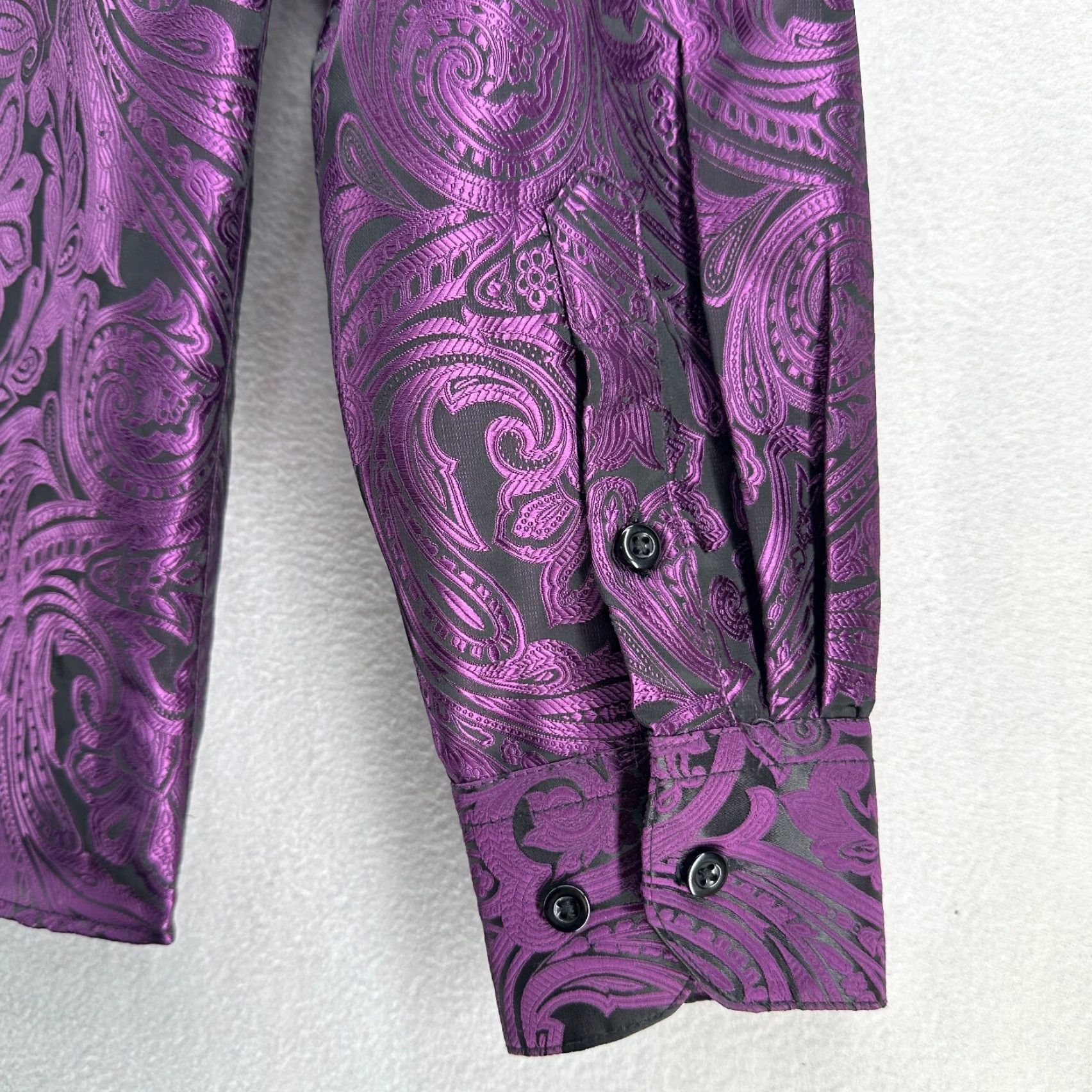Vintage DiBan Gu Button-Up Shirt Purple Men's Small Long Sleeve Paisley Collared Shirt Casual Mens Size US S / EU 44-46 / 1 - 7 Thumbnail