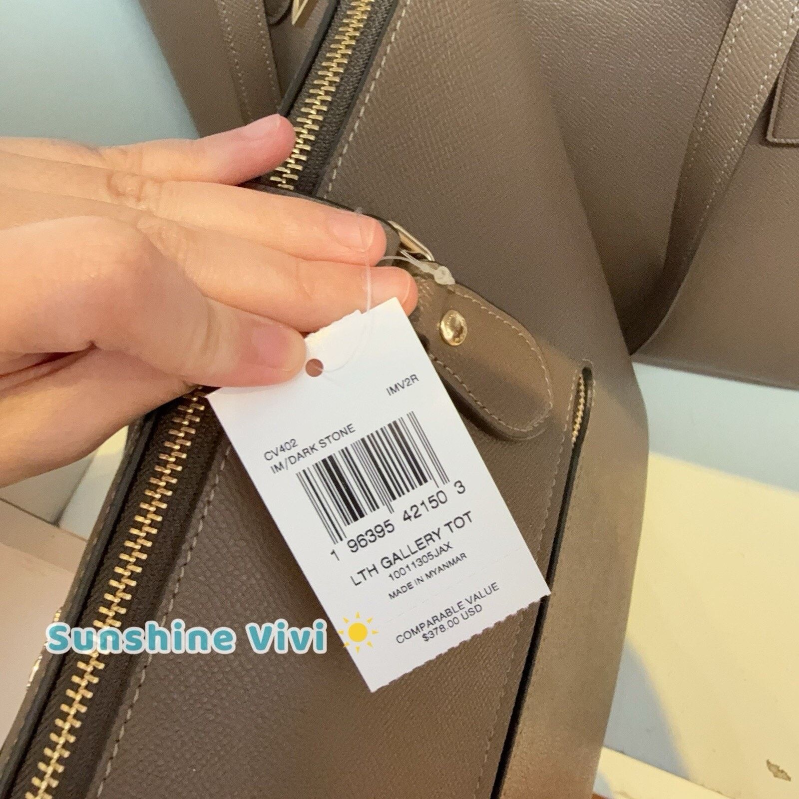 Coach NWT Coach Gallery Tote Bag Leather CV402 Gold/Dark Stone Size ONE SIZE - 3 Thumbnail