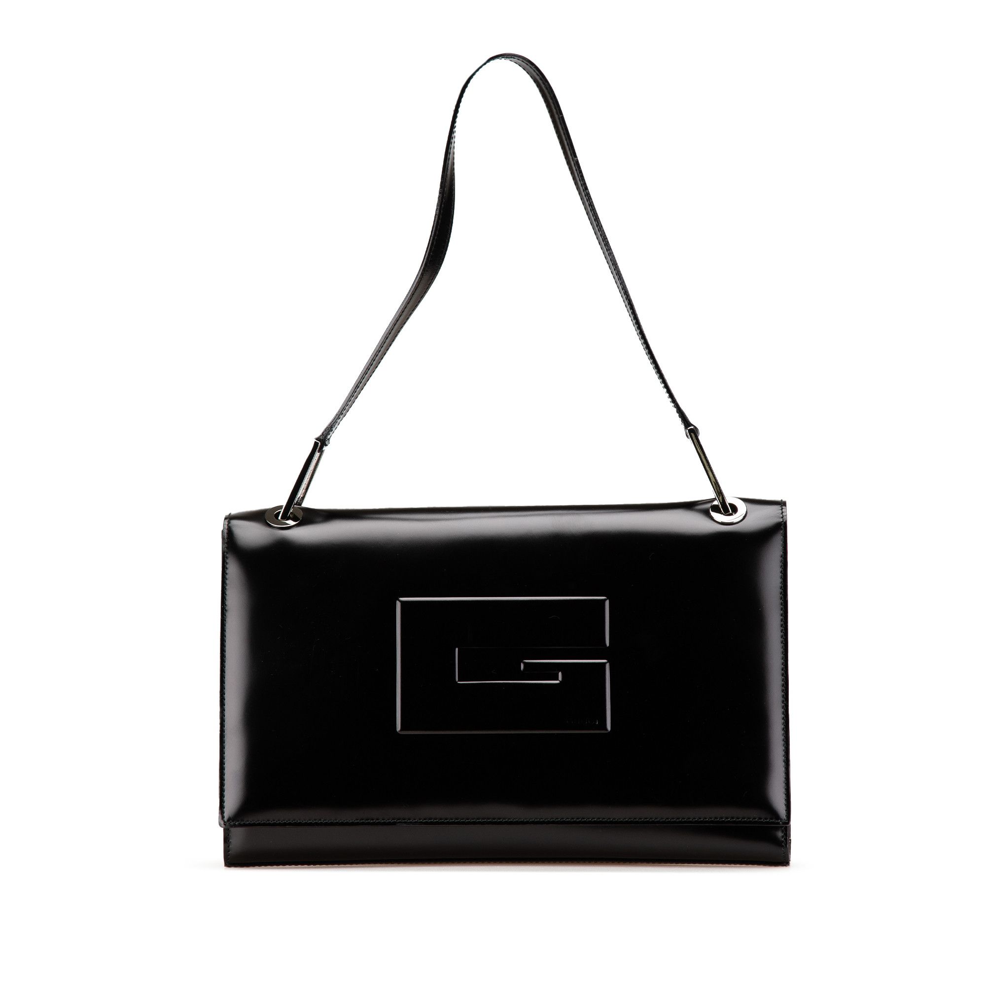 Gucci Square G Leather Shoulder Bag in Black, Women's
