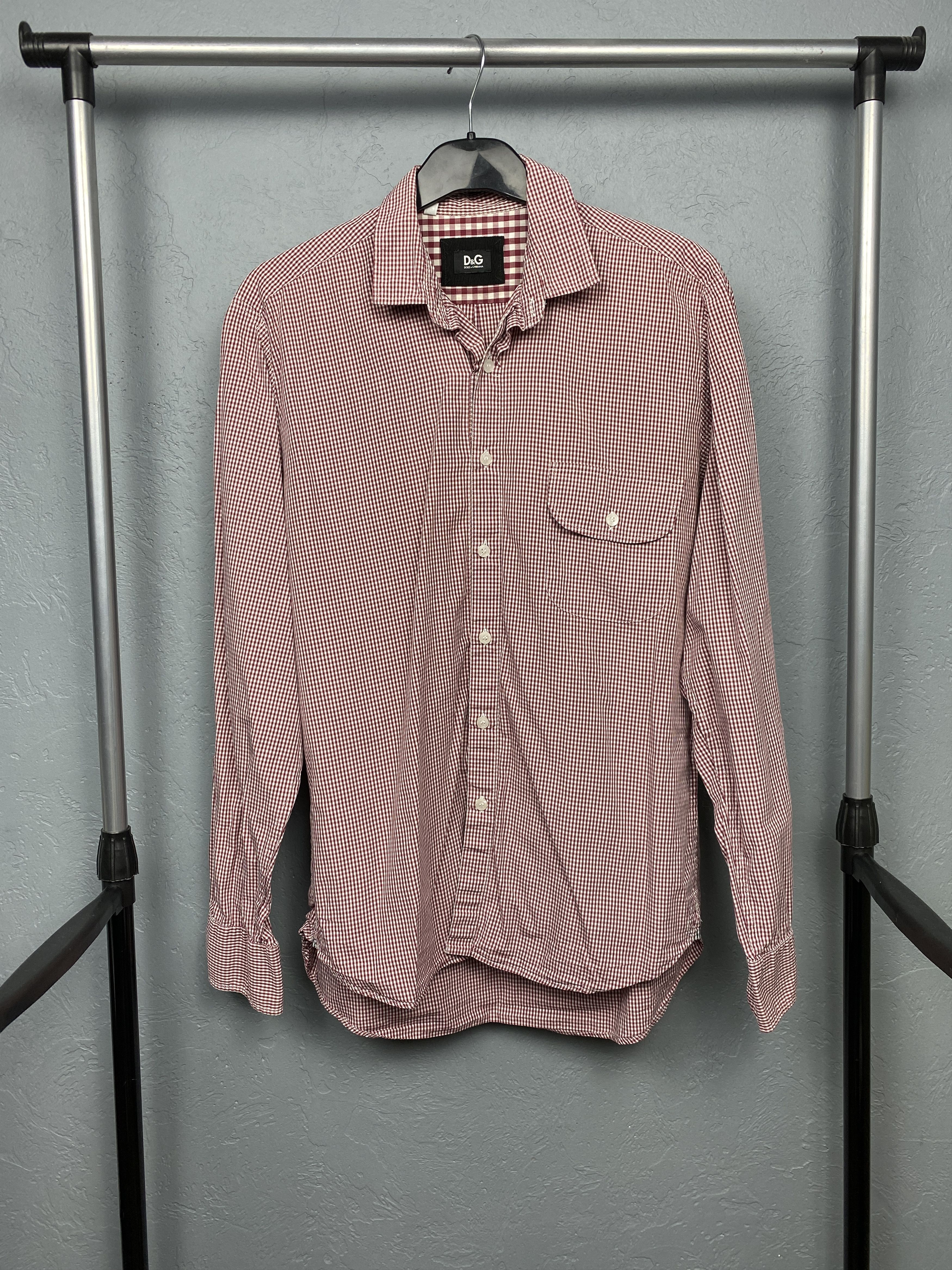 Dolce & Gabbana × Vintage Dolce & Gabbana Mens Long Sleeve Check Shirt Size US L / EU 52-54 / 3 - 1 Thumbnail