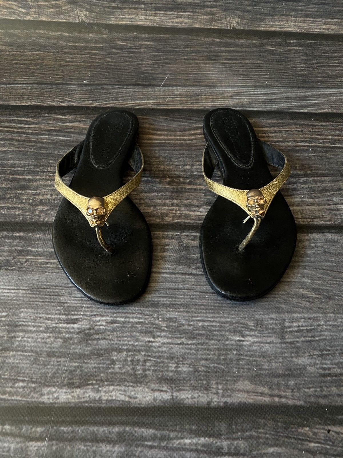 Alexander McQueen Golden Skull Leather Sandals Size US 9 / IT 39 - 1 Thumbnail