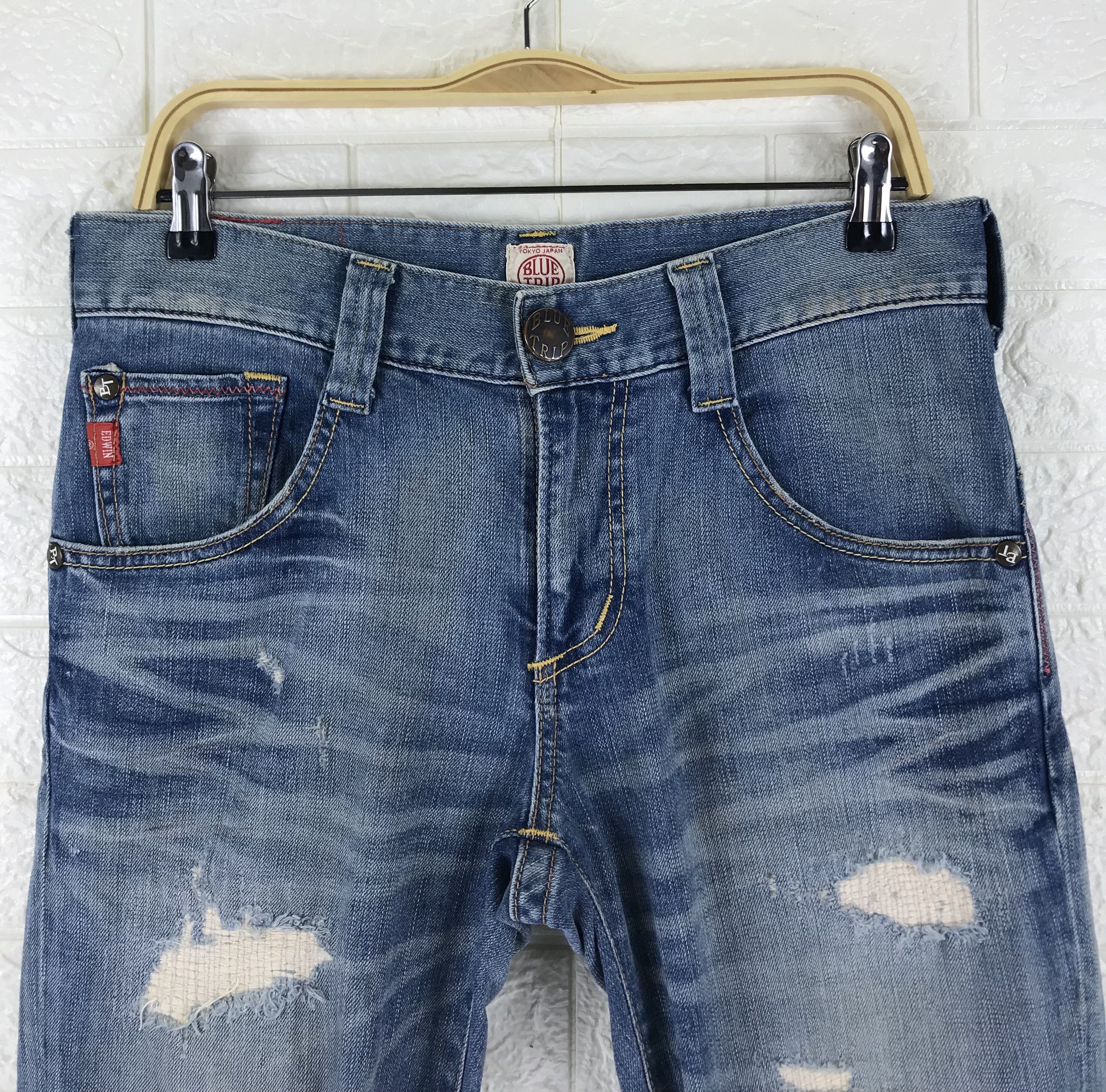 Edwin Vintage Edwin Cowboy Leather Buckle Back Flare Jeans Size US 32 / EU 48 - 6 Thumbnail