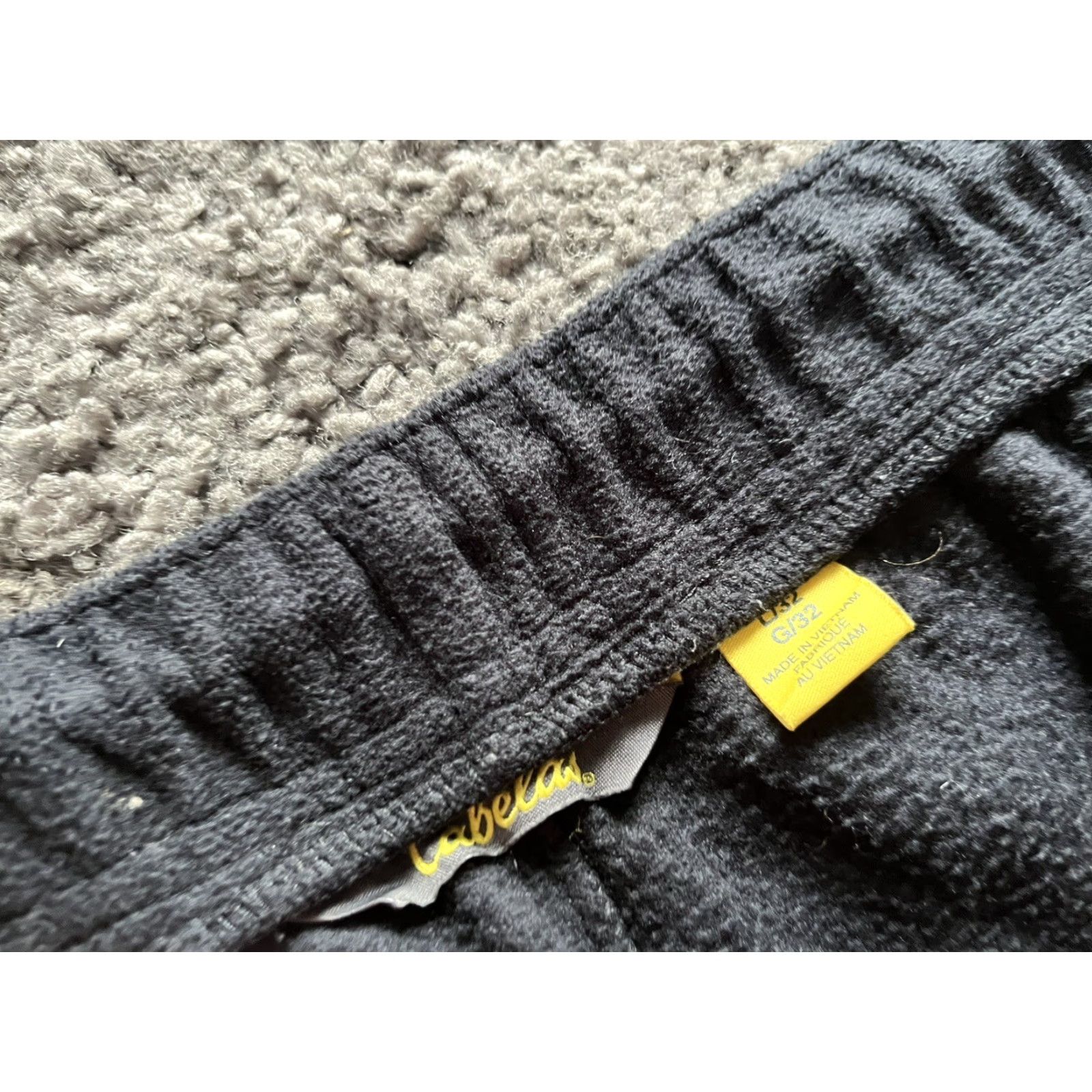 Vintage Cabela's Sweatpants Mens Large Warmup Elastic Waist Casual Track Drawstring Pants Black Cotton Blend Fleece Pockets Wind Resistant Inseam 28in Size US 33 - 5 Thumbnail