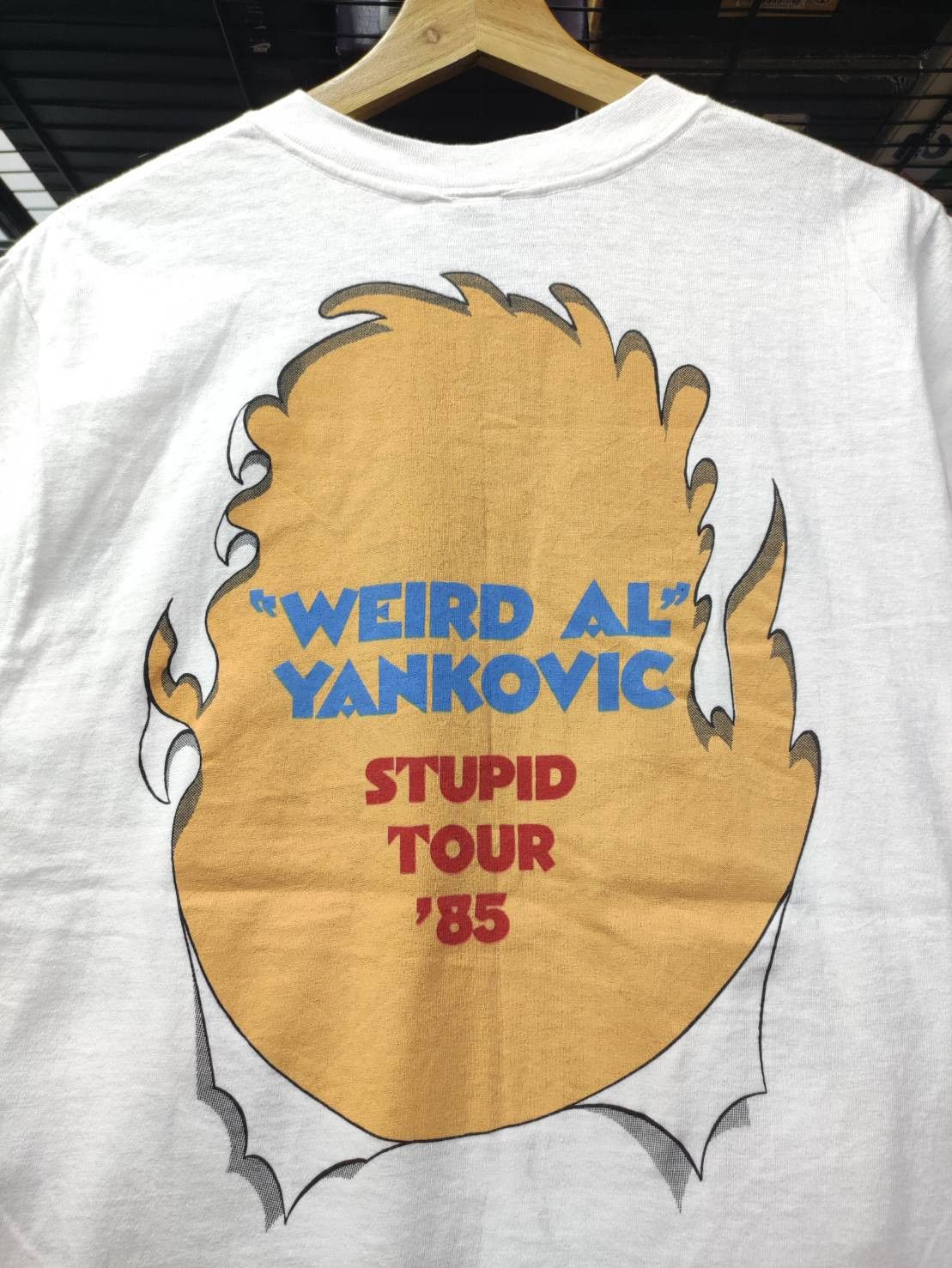Band Tees Rare! NOS Vtg 80's Weird Al Yankovic " Stupid Tour " Promo Size US M / EU 48-50 / 2 - 10 Thumbnail
