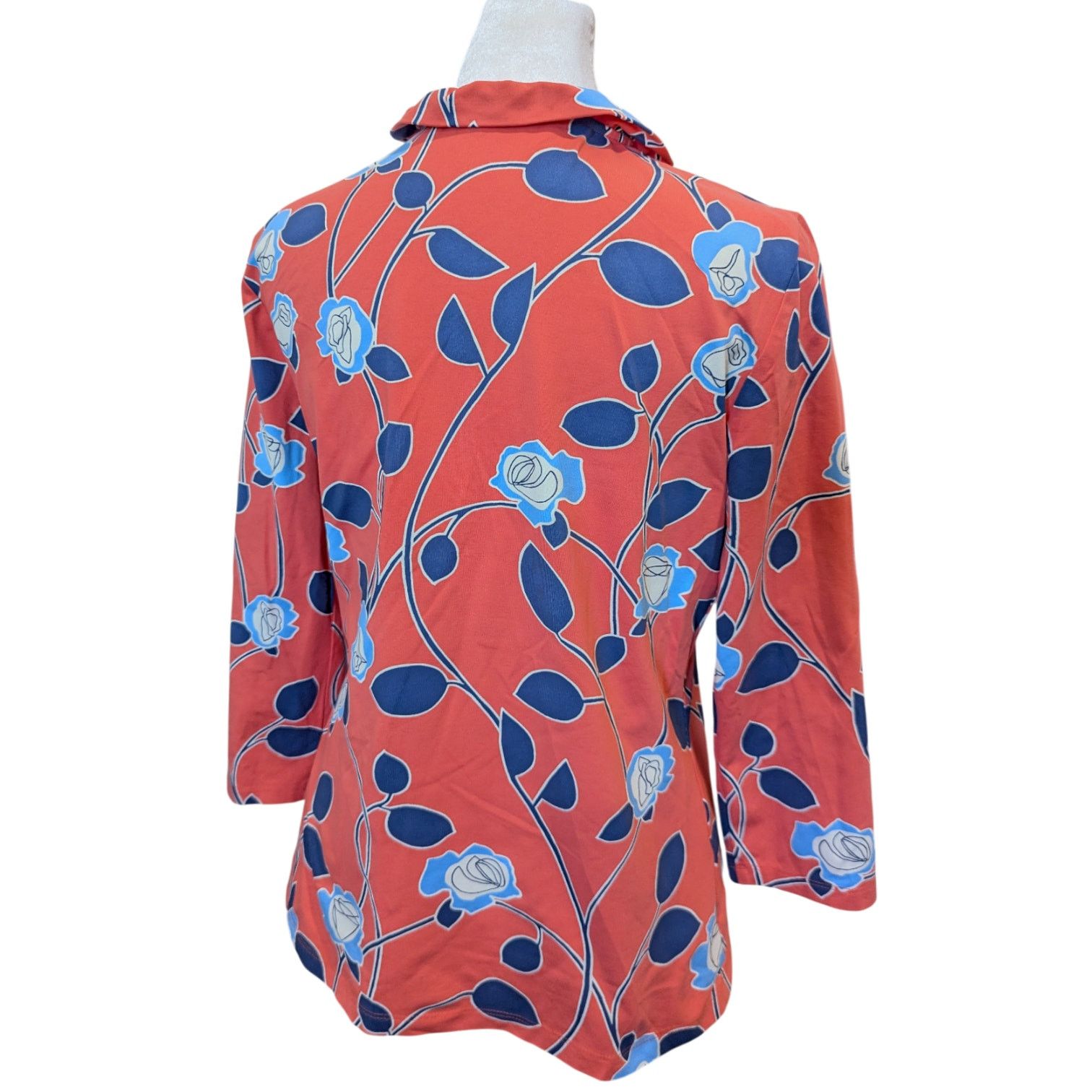 J.McLaughlin J. Mclaughlin Durham Ruffle Top 3/4 Sleeve Coral Blouse Size M / US 6-8 / IT 42-44 - 3 Thumbnail